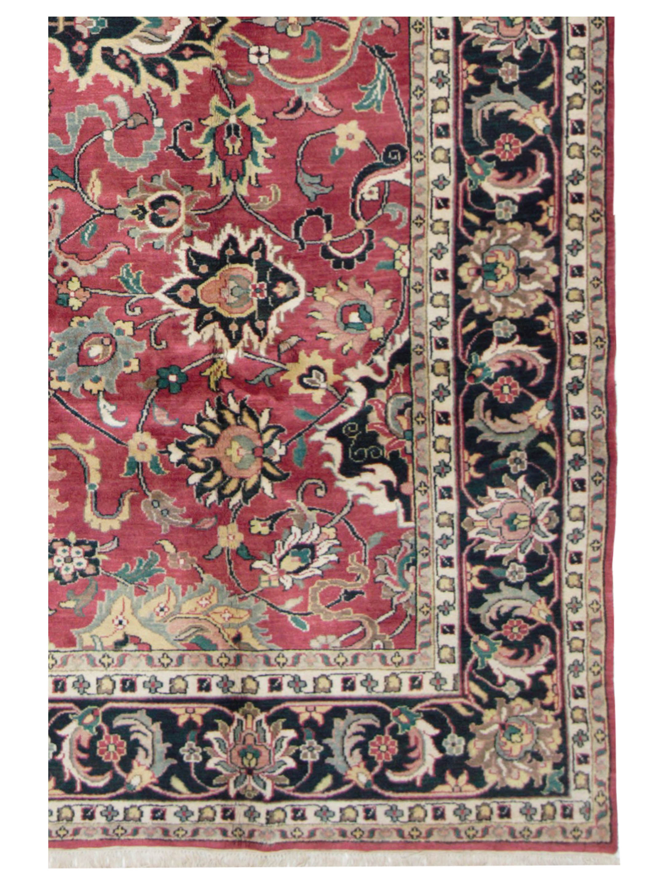 Agra Hand Knotted Burgundy 9x12 - Image 3 of 5