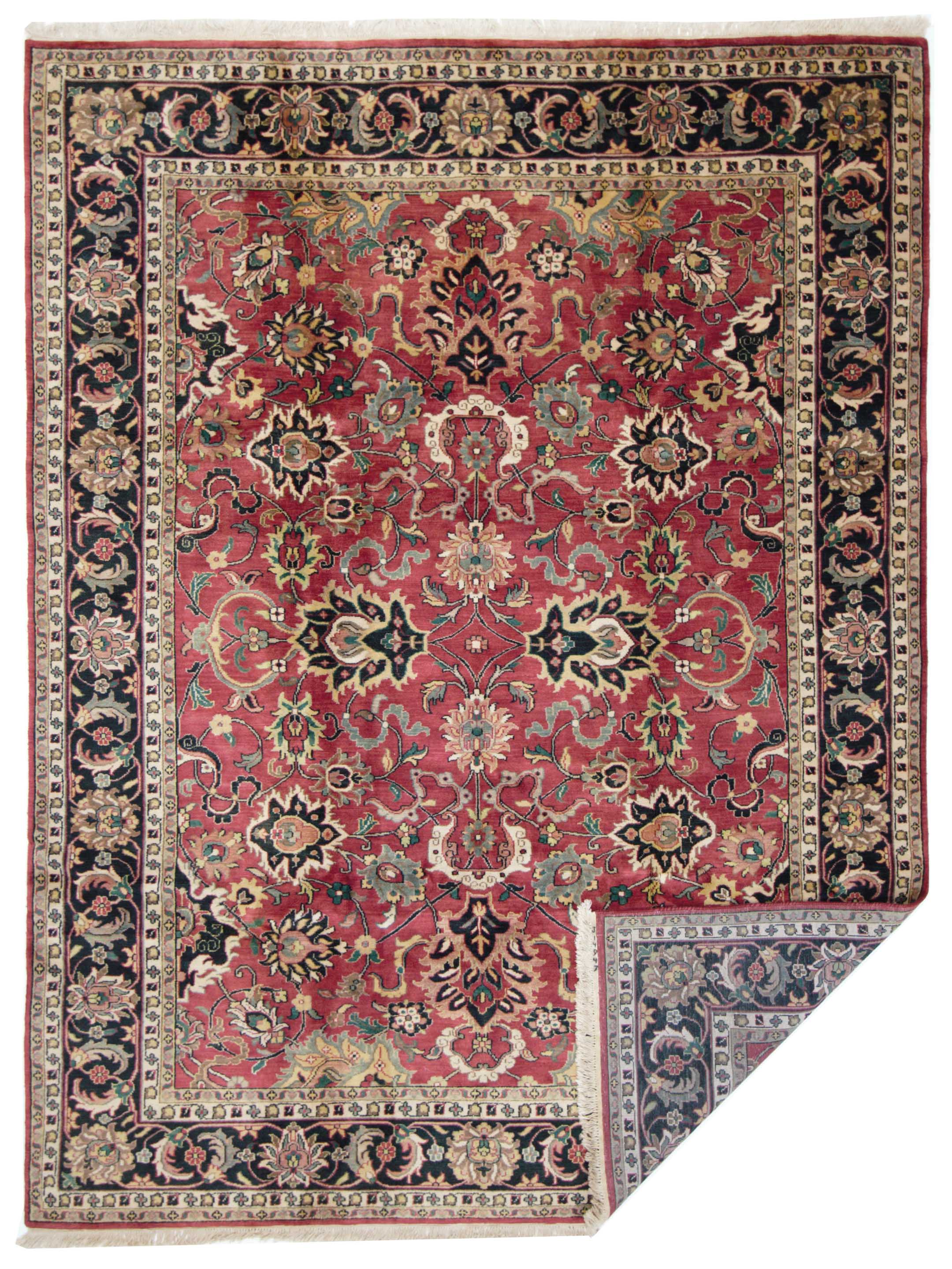 Agra Hand Knotted Burgundy 9x12 - Image 5 of 5