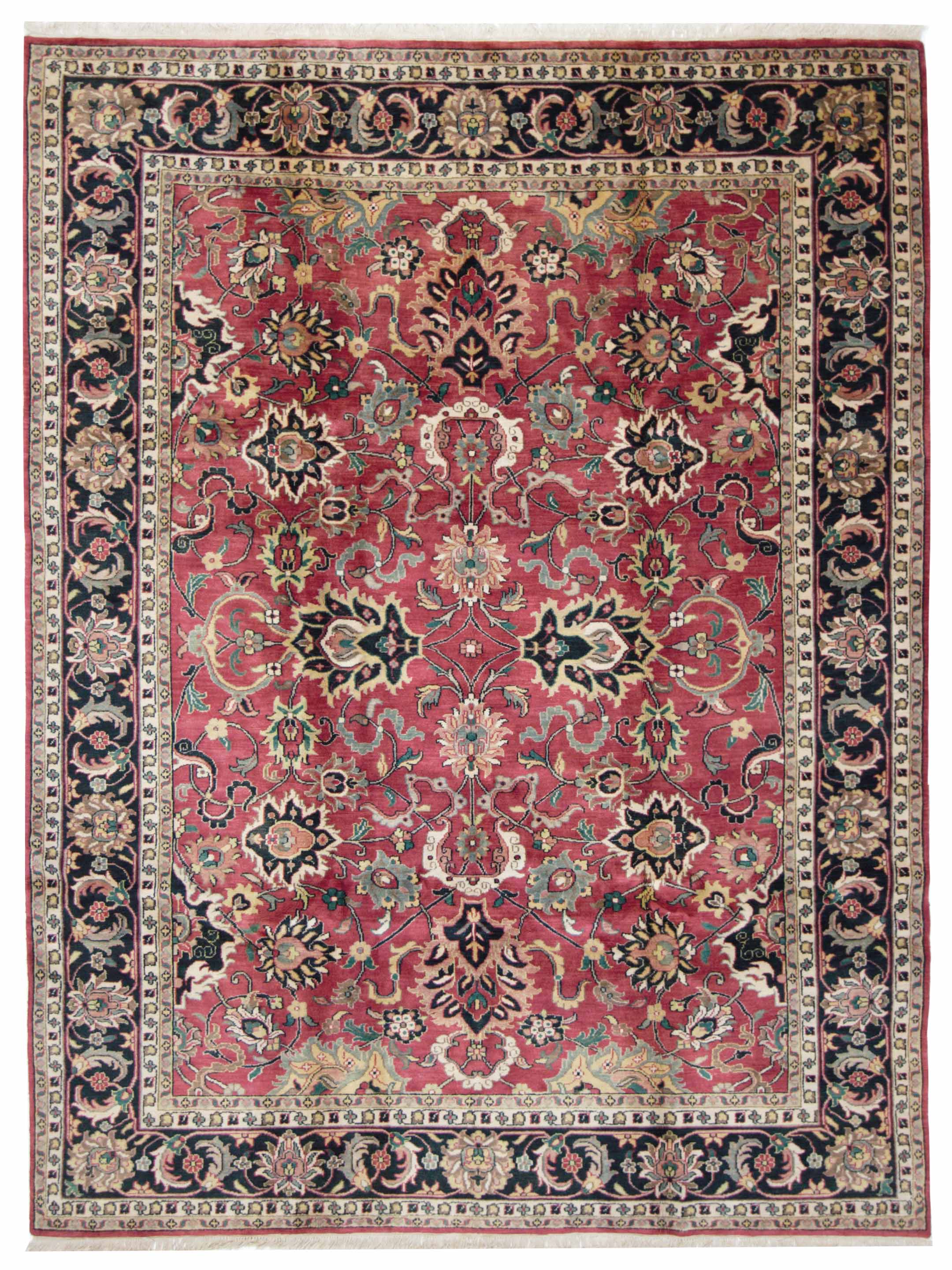 Agra Hand Knotted Burgundy 9x12