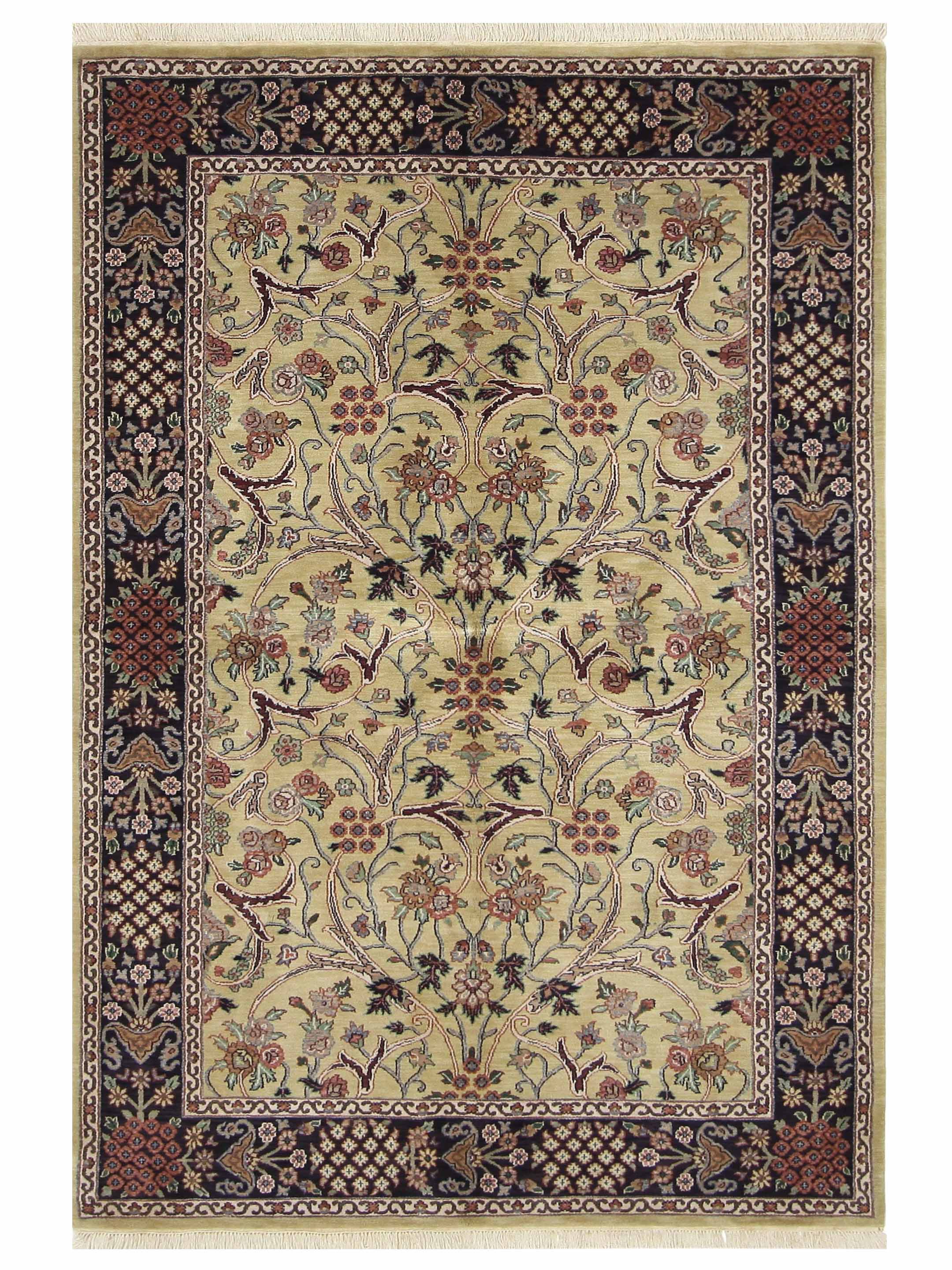 Indo-Persian Hand Knotted Gold 6x9