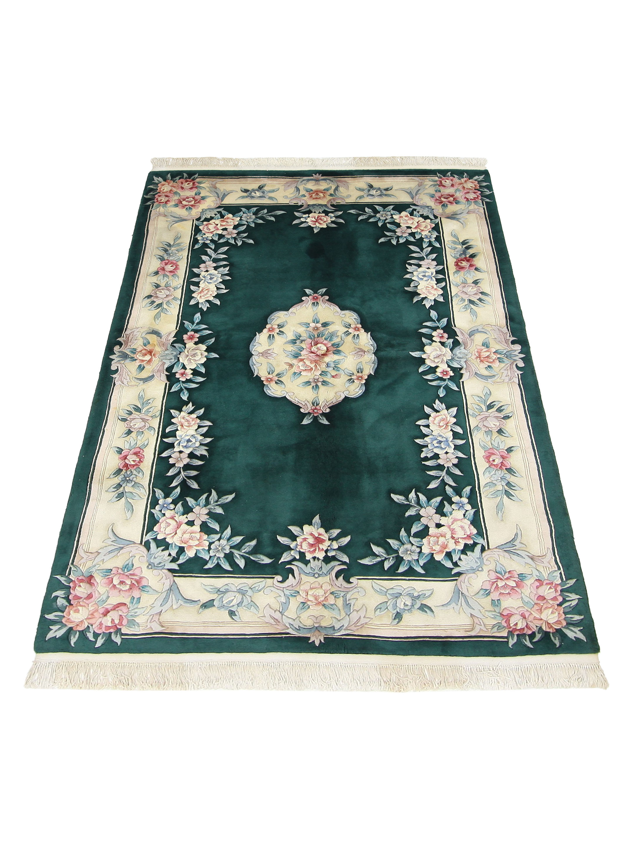 Chinese 90L Hand Knotted Green 6x9 - Image 2 of 5