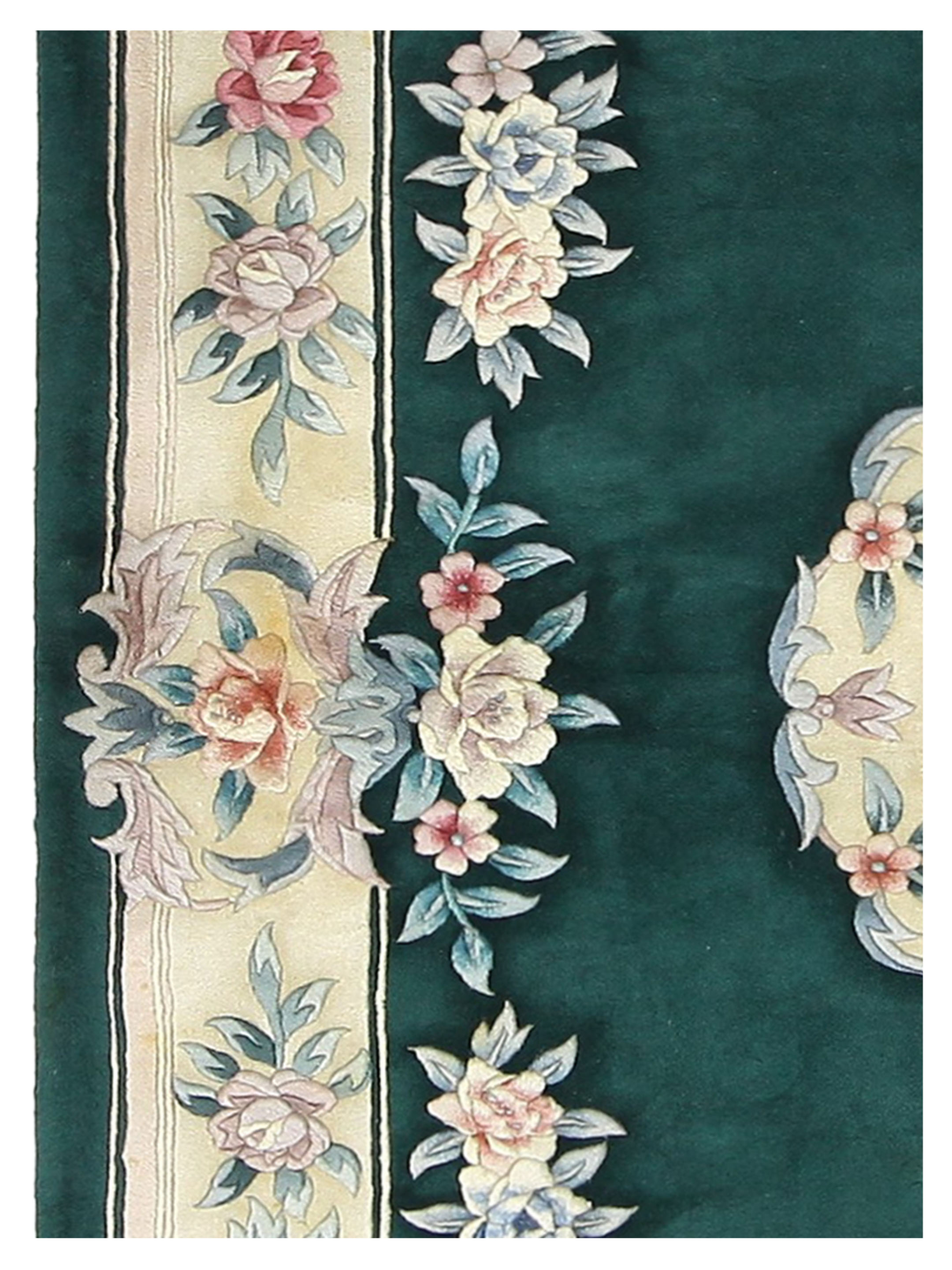 Chinese 90L Hand Knotted Green 6x9 - Image 4 of 5