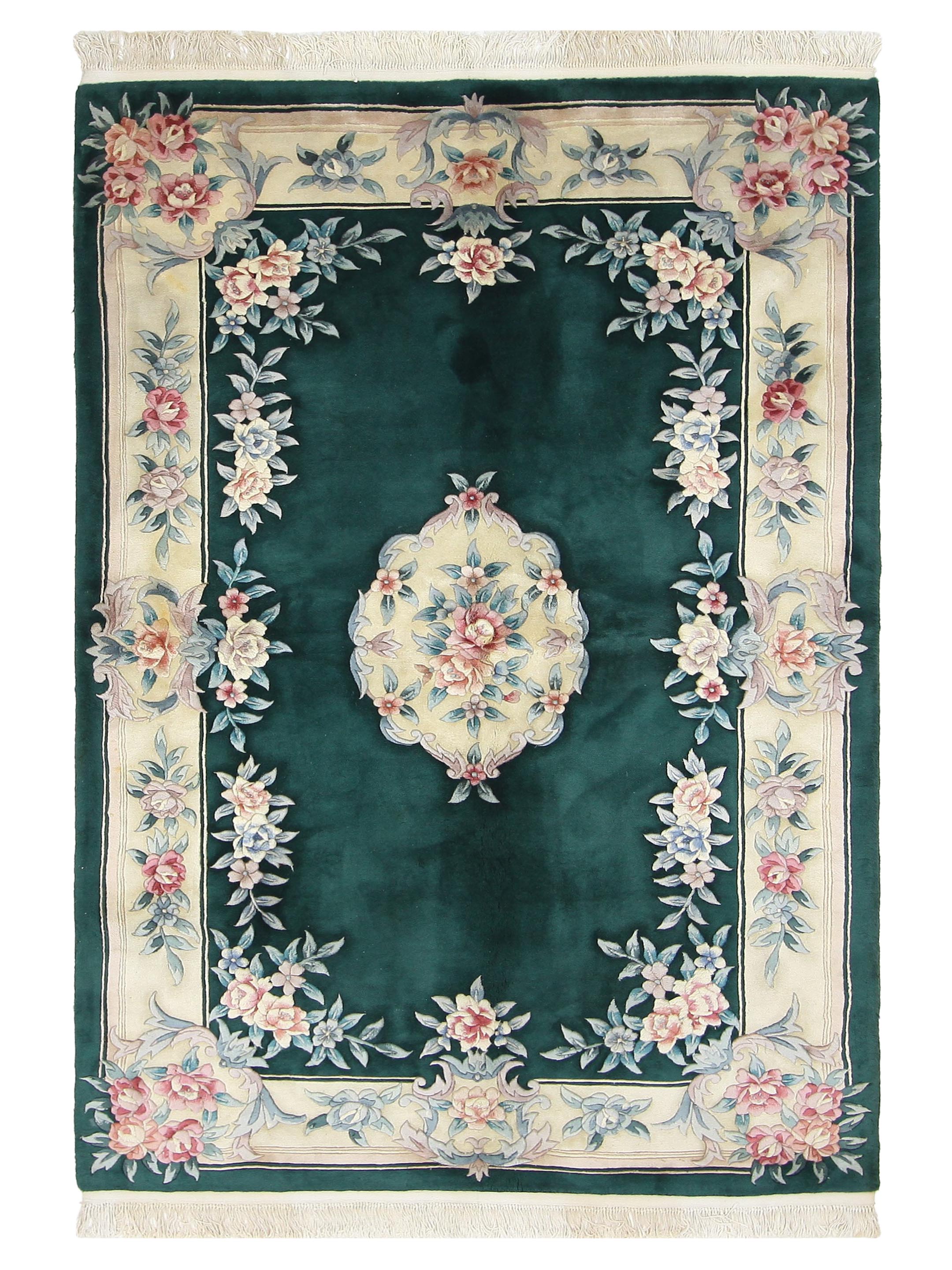 Chinese 90L Hand Knotted Green 6x9
