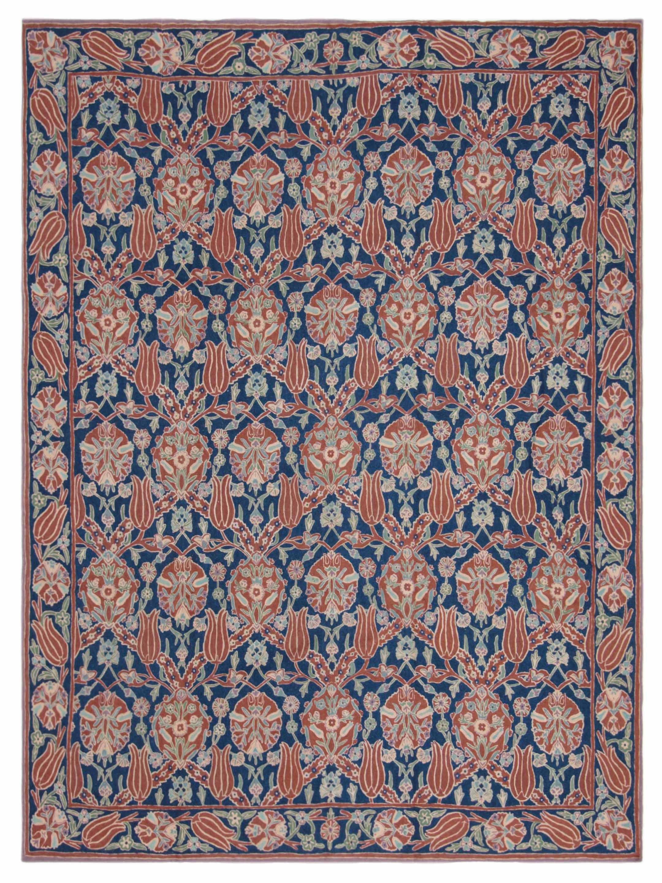 Chainstich Flatweave Navy 9x12