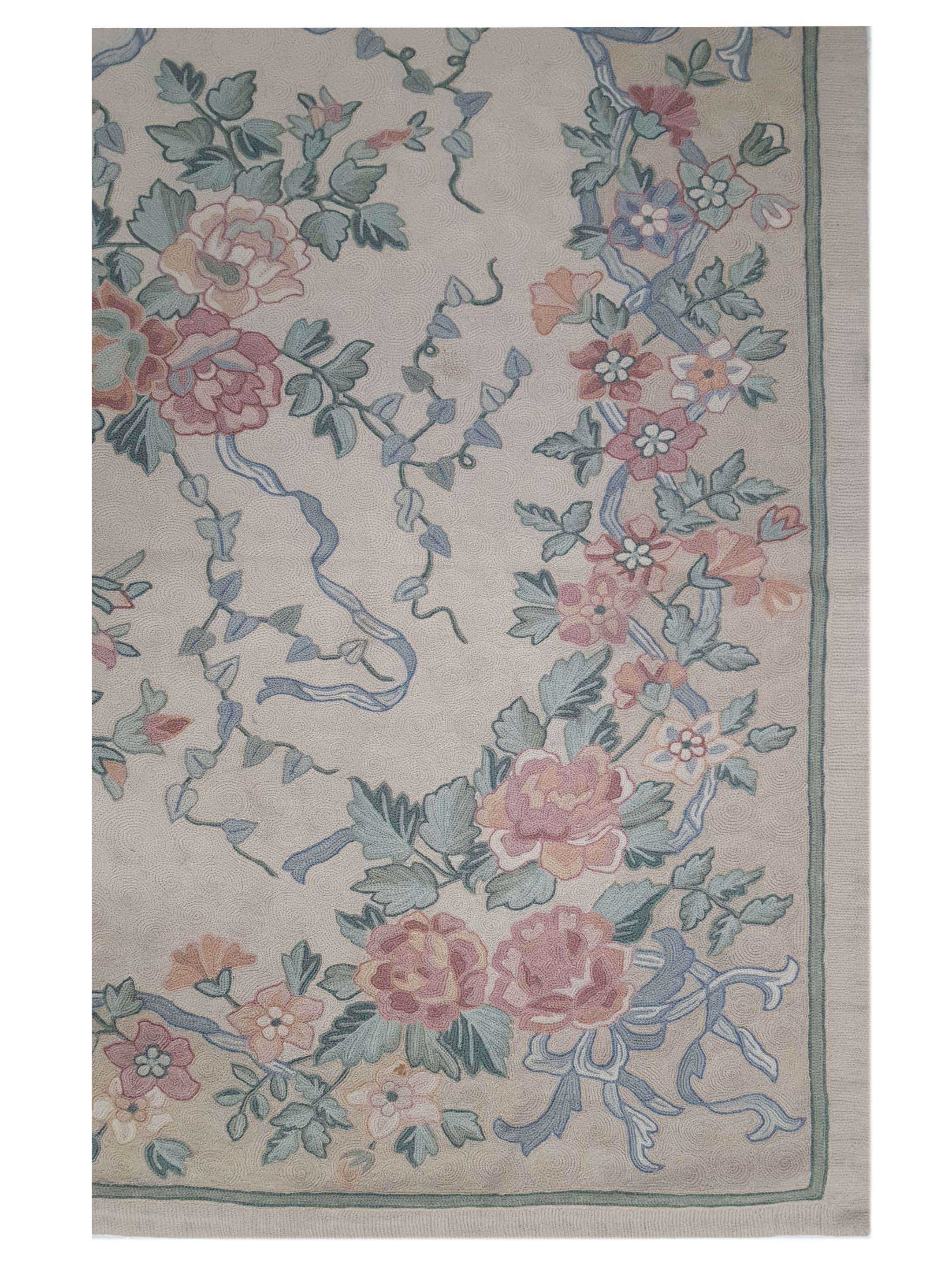 Chainstich Flatweave Ivory 6x9 - Image 3 of 5