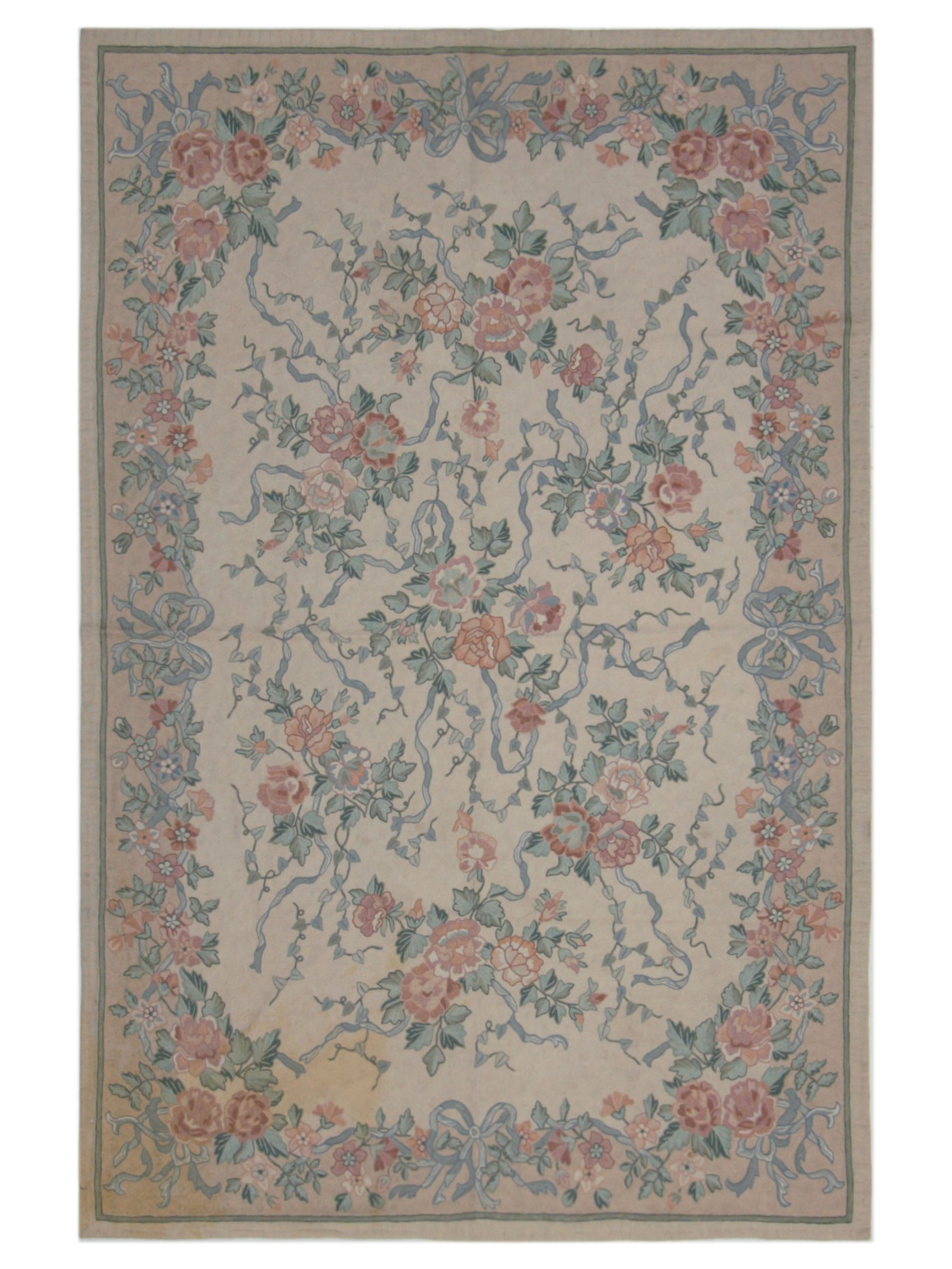 Chainstich Flatweave Ivory 6x9