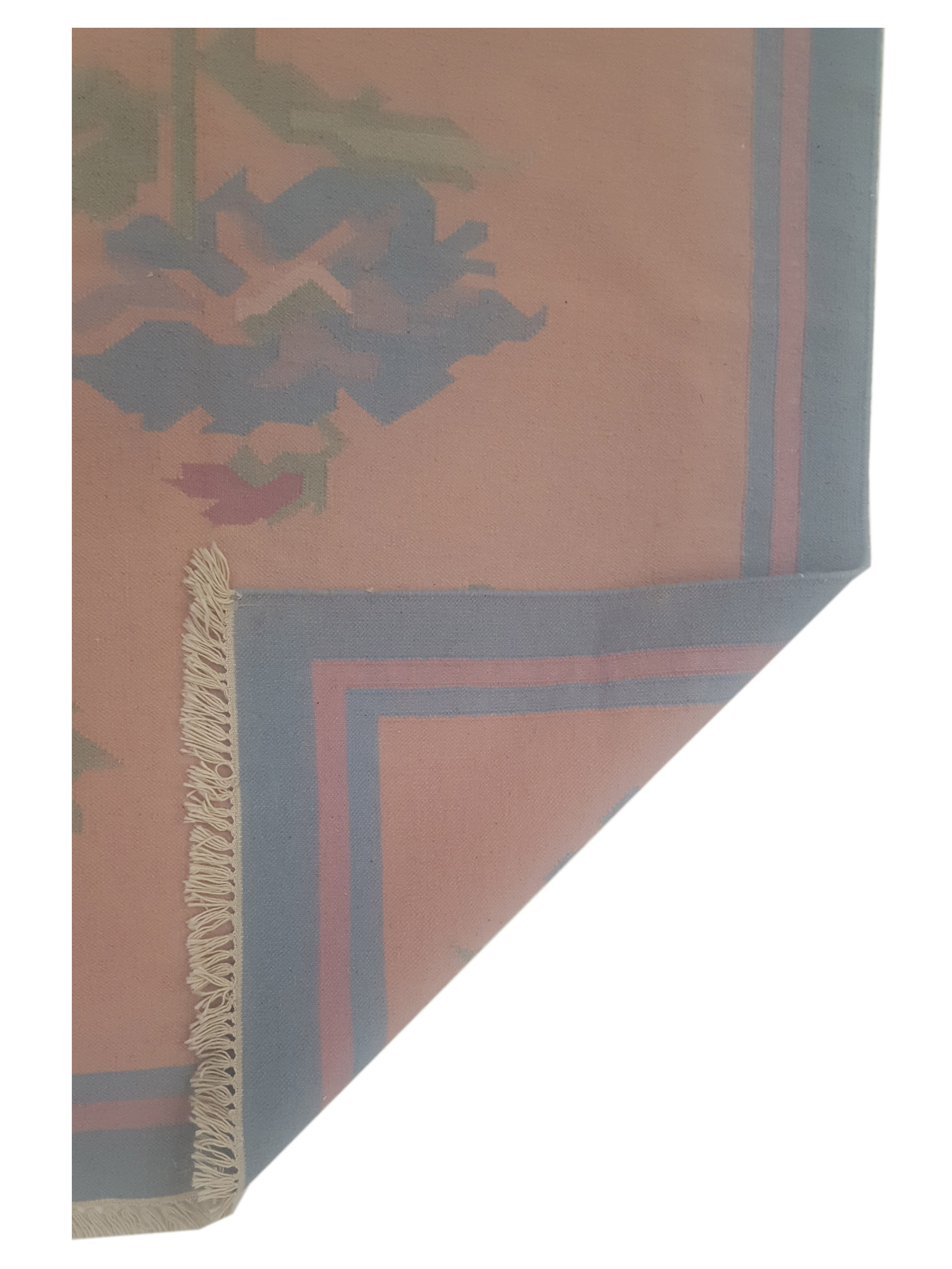 Dhurrie Hand Knotted Pink 4x6 - Image 5 of 5