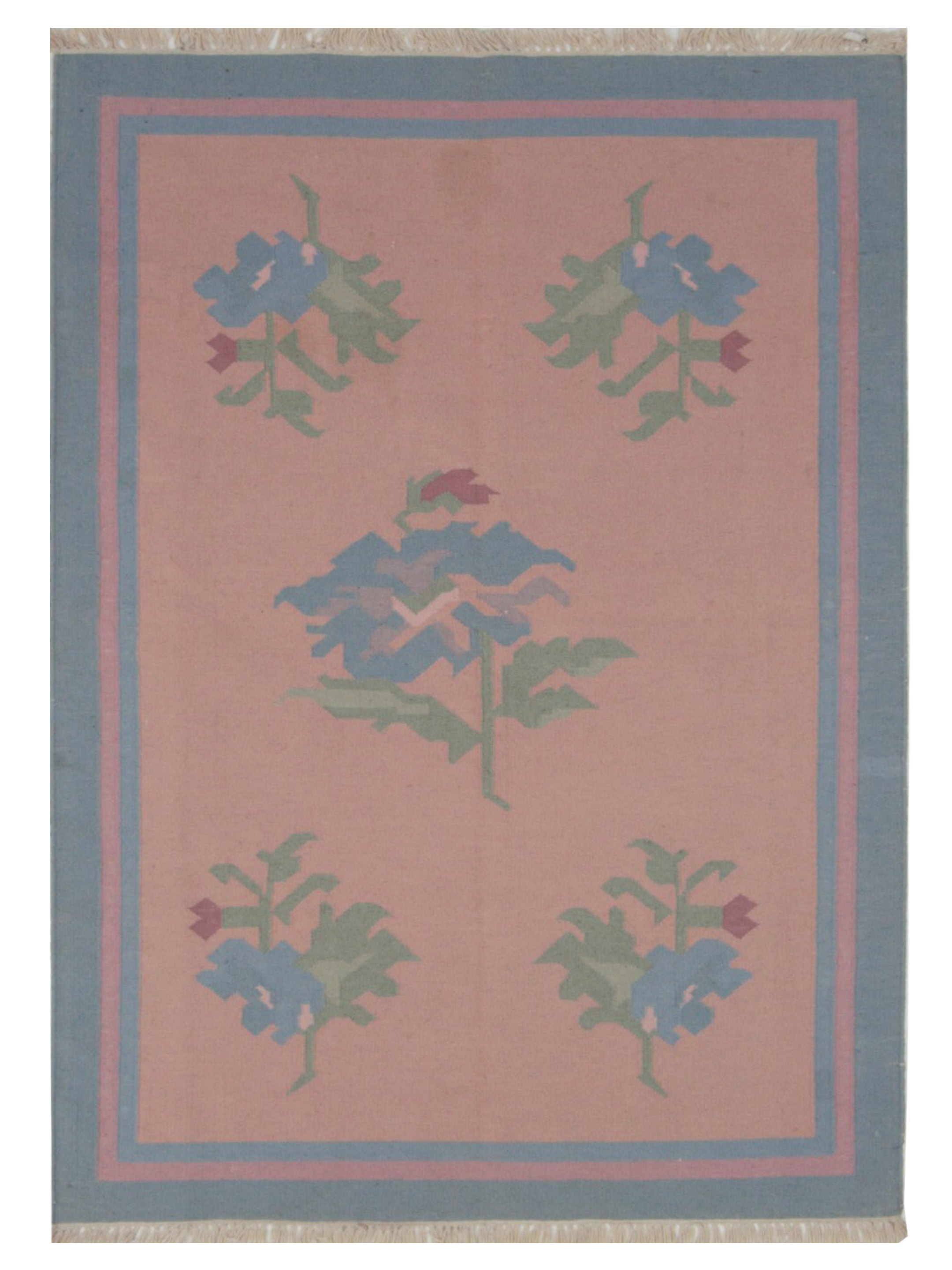 Dhurrie Hand Knotted Pink 4x6