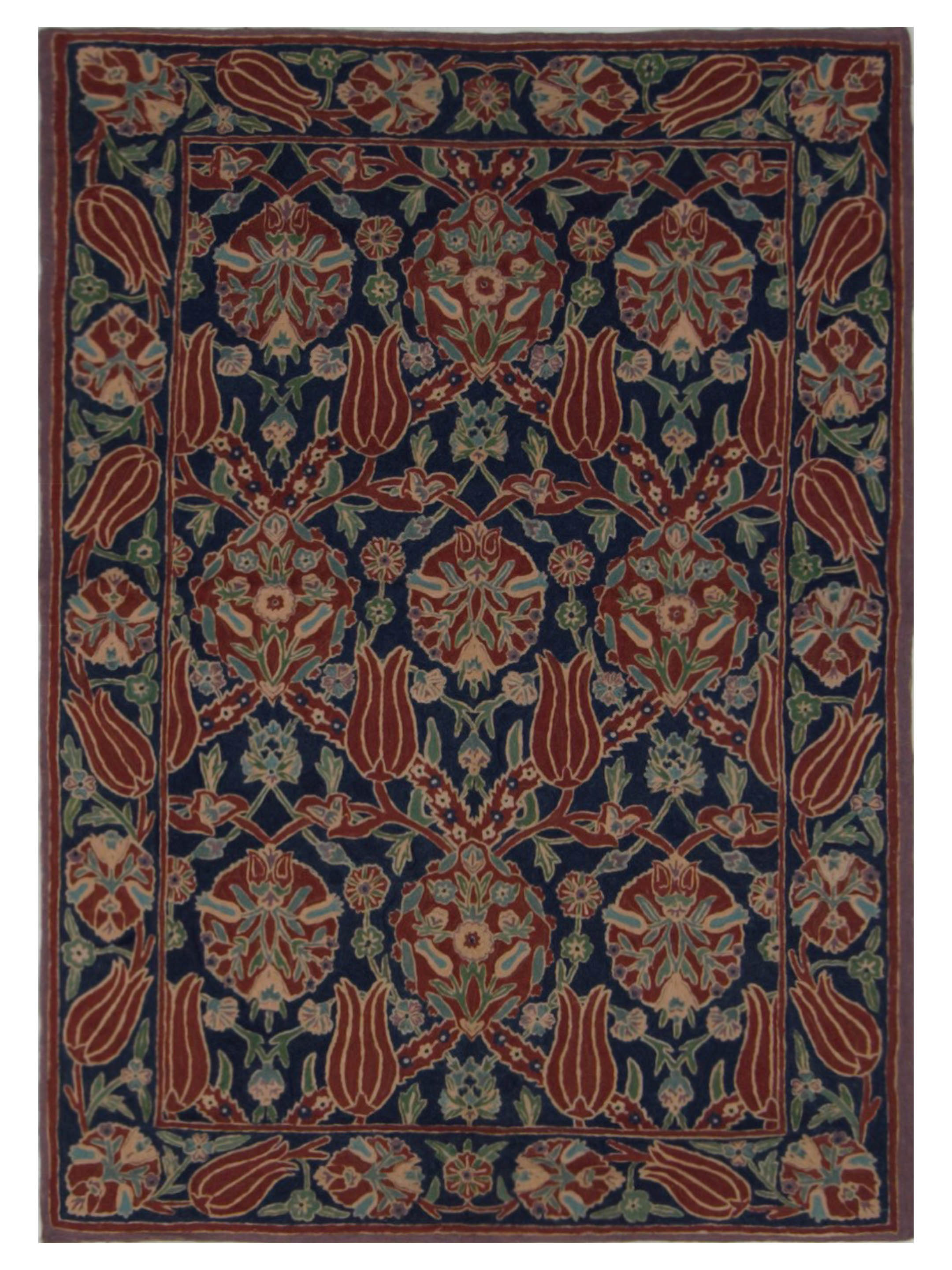 Chainstich Flatweave Navy 4x6