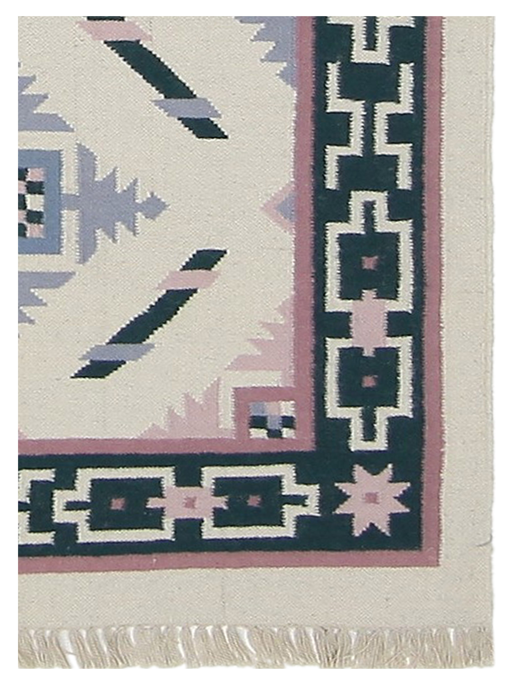 Dhurrie Hand Knotted Silver 4x6 - Image 3 of 4
