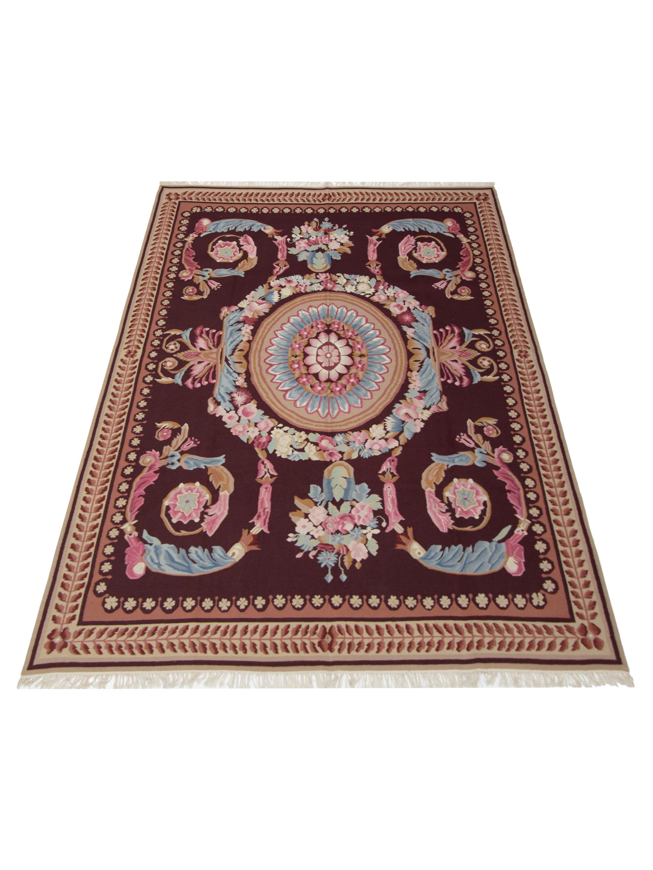 Kilim Hand Woven Burgundy 8x10 - Image 2 of 5
