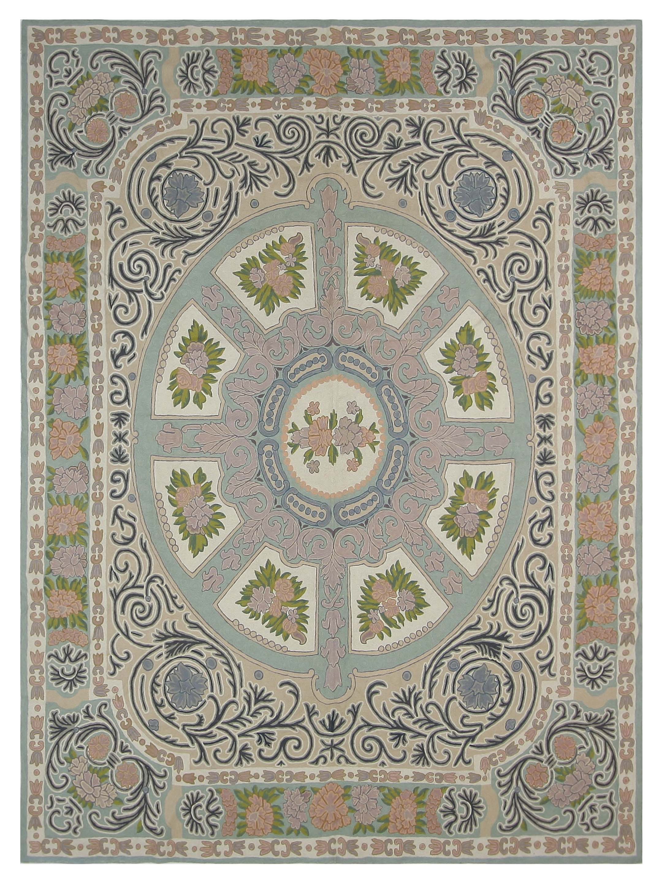 Chainstich Flatweave Teal 8x10