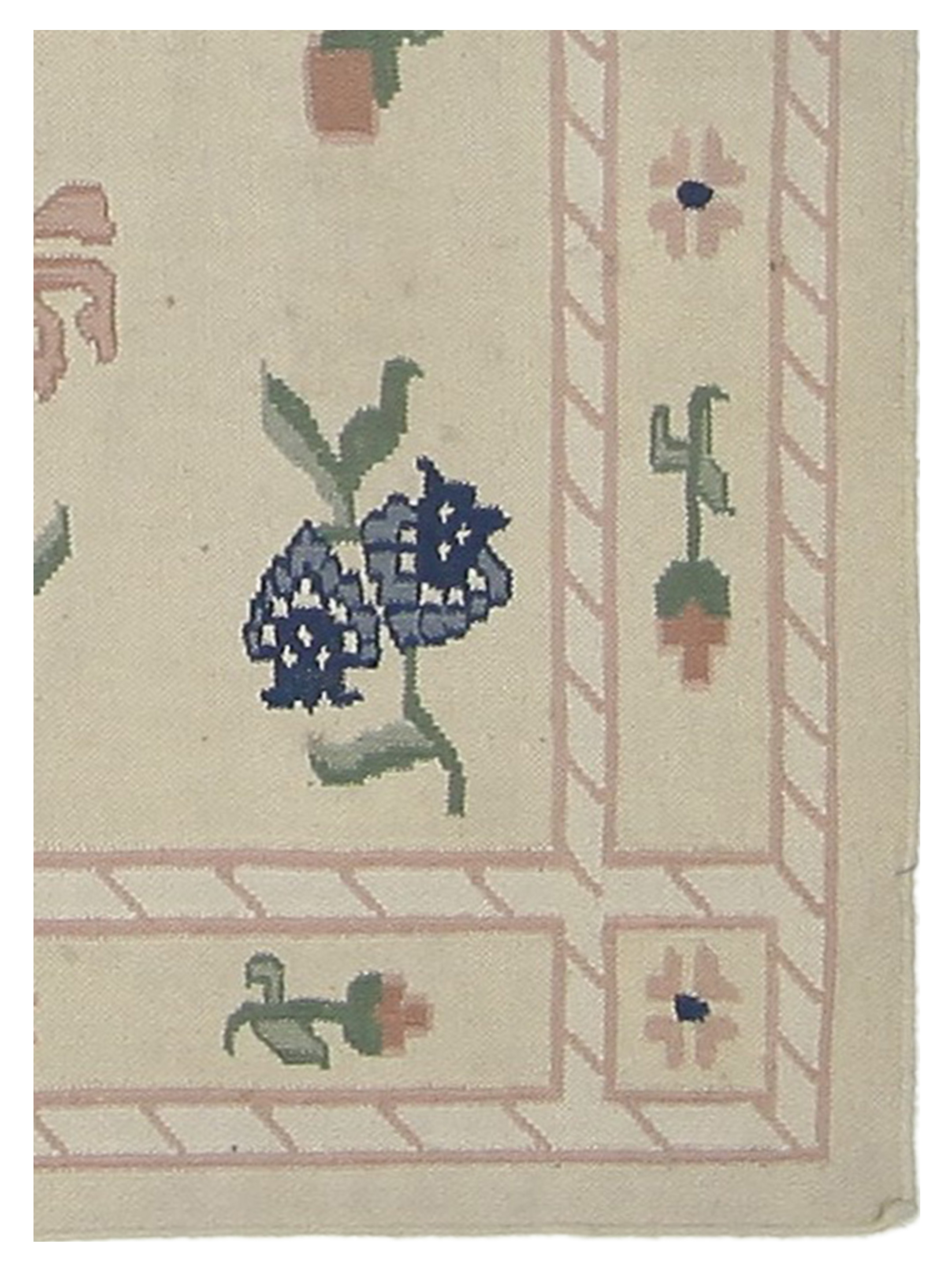 Dhurrie Hand Knotted Ivory 4x6 - Image 3 of 5