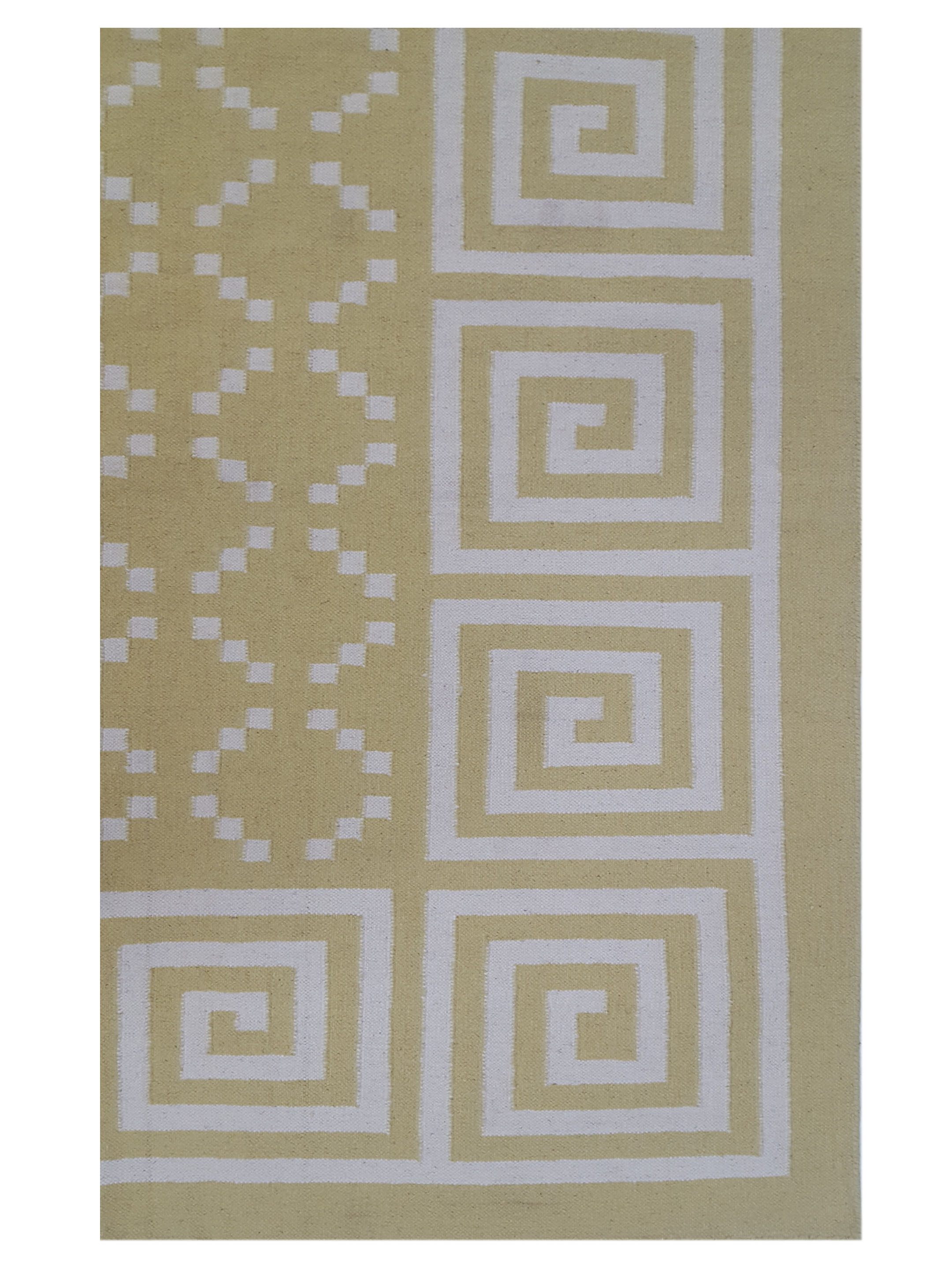Dhurrie Hand Knotted Lime 9x12 - Image 3 of 5