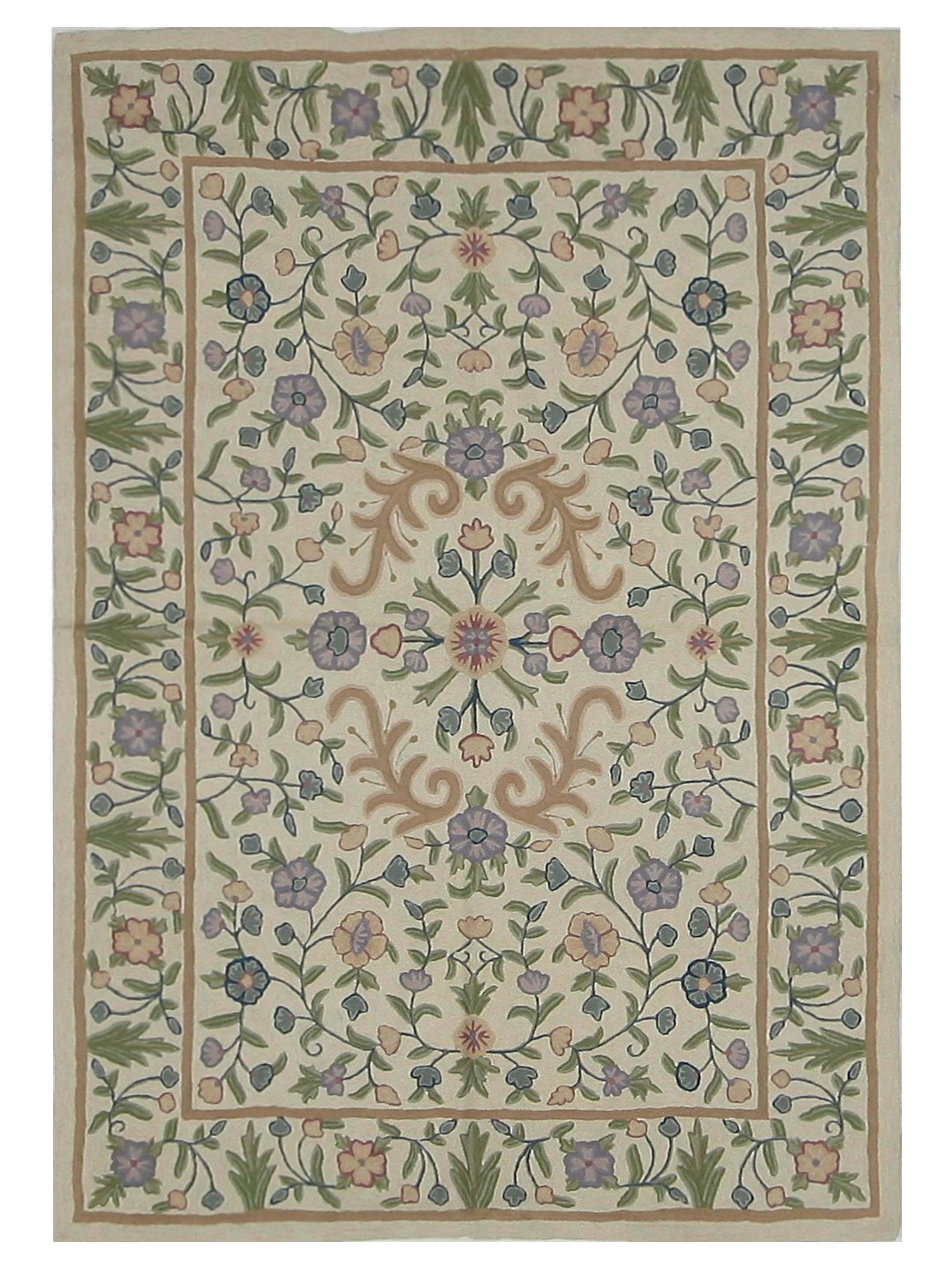 Chainstich Flatweave Ivory 4x6
