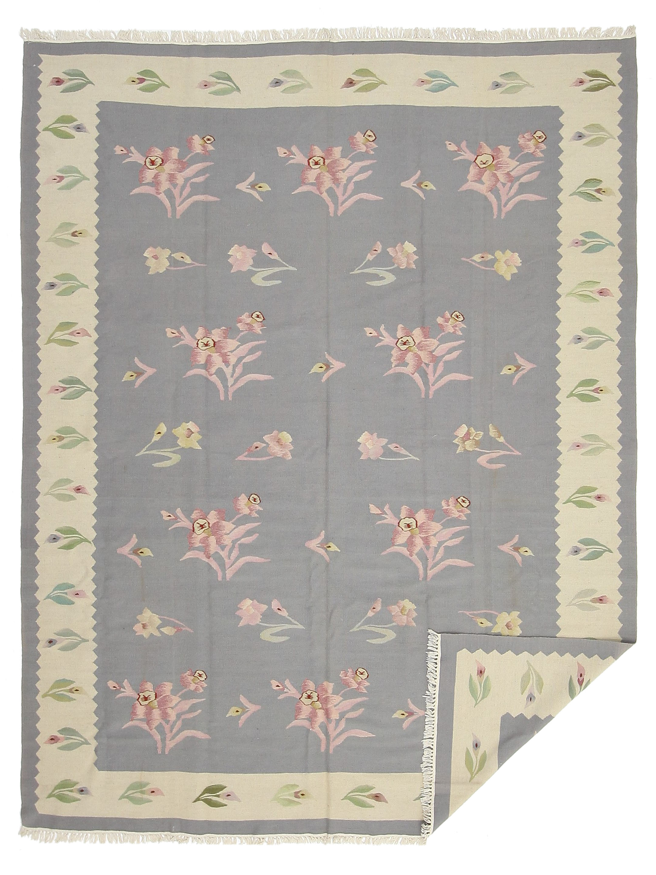 Kilim Hand Woven Lt.Grey 8x10 - Image 5 of 6