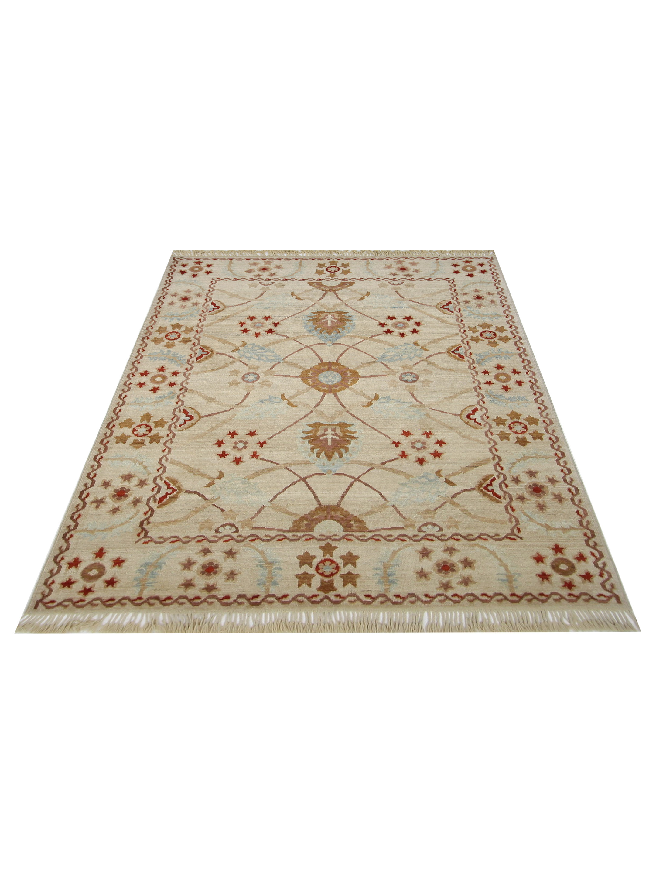 Ushak Hand Knotted Beige 8x10 - Image 2 of 5