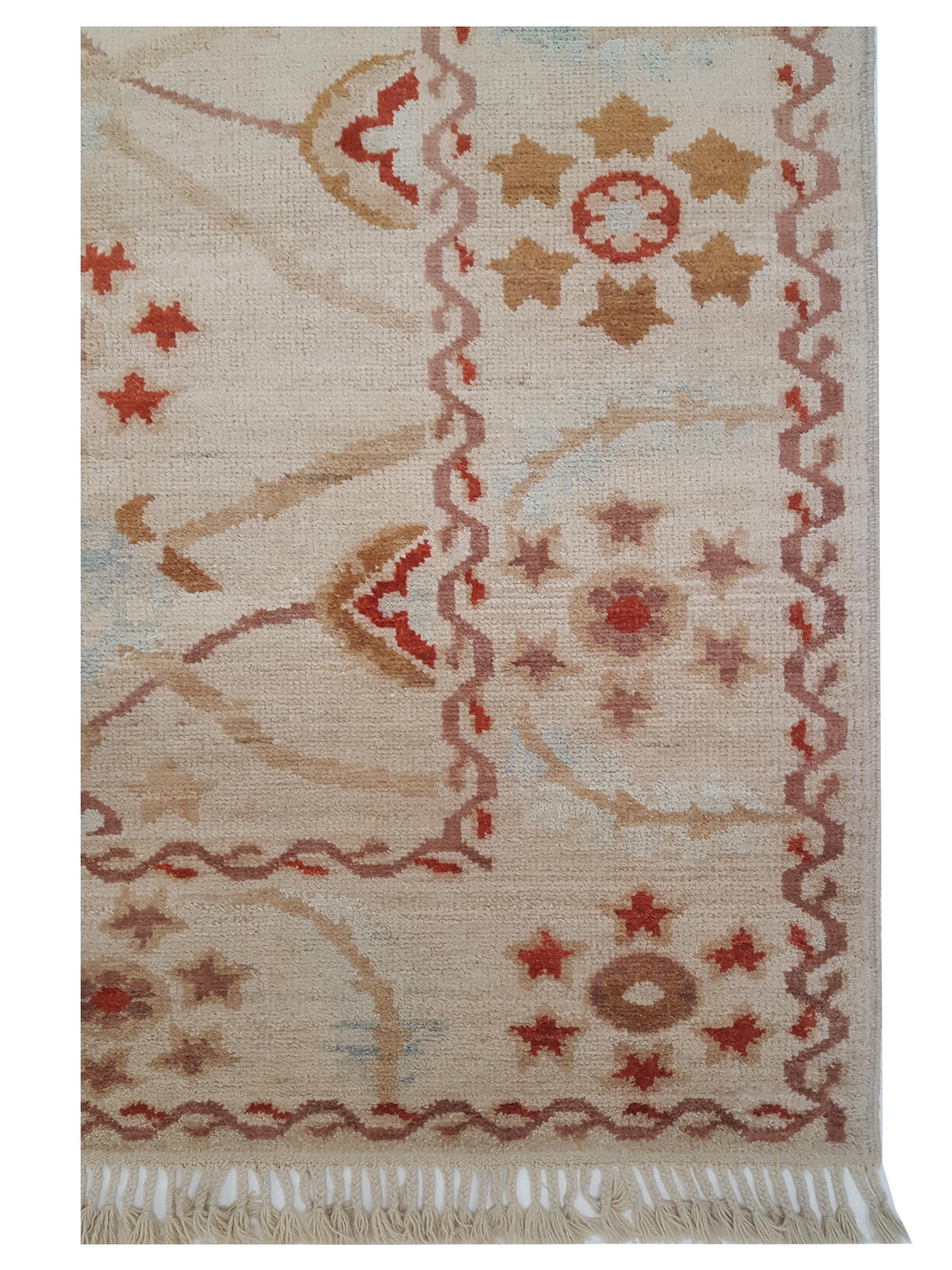 Ushak Hand Knotted Beige 8x10 - Image 3 of 5