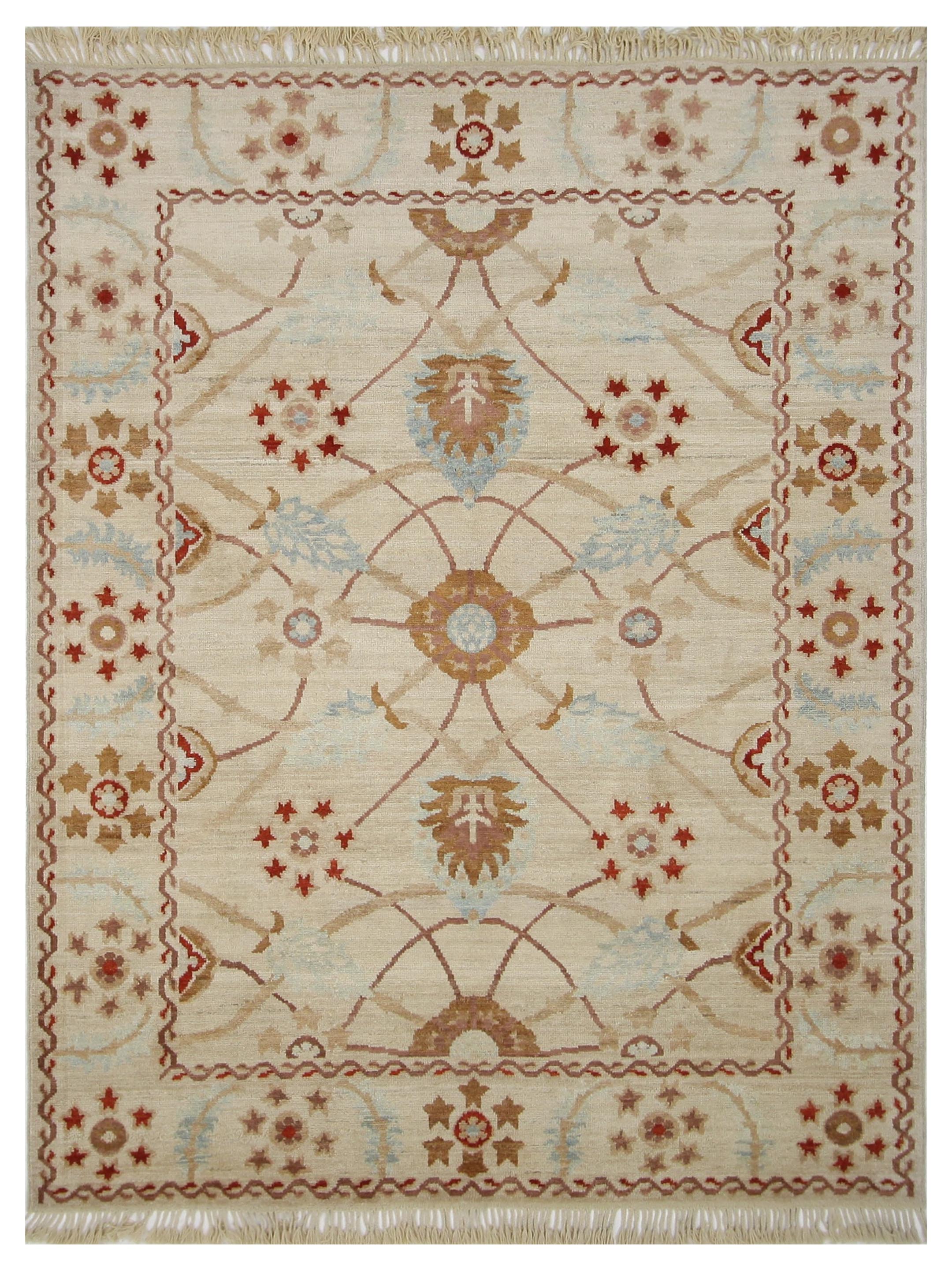 Ushak Hand Knotted Beige 8x10
