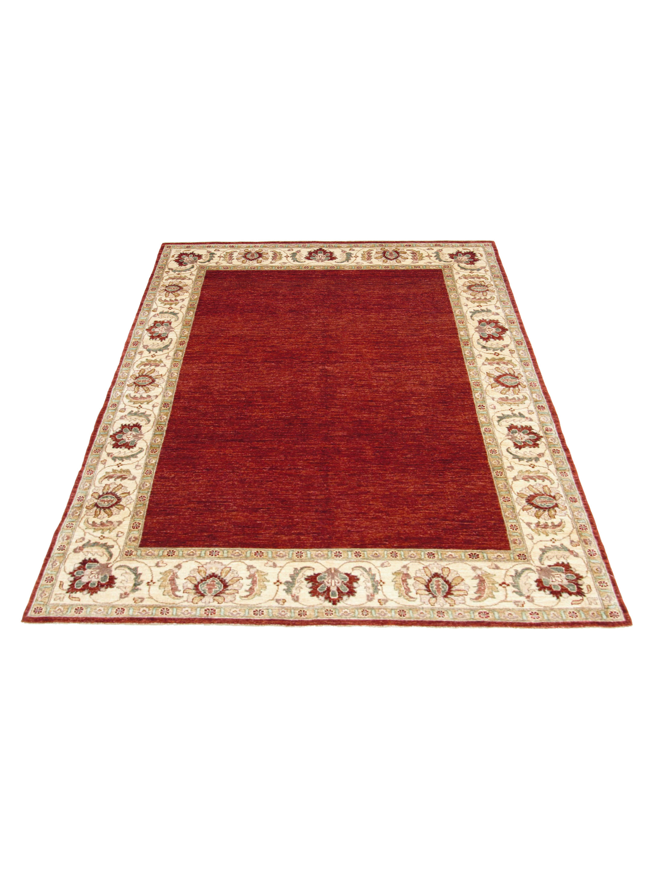 Peshawar Hand Knotted Burgundy 7x10 - Image 2 of 5