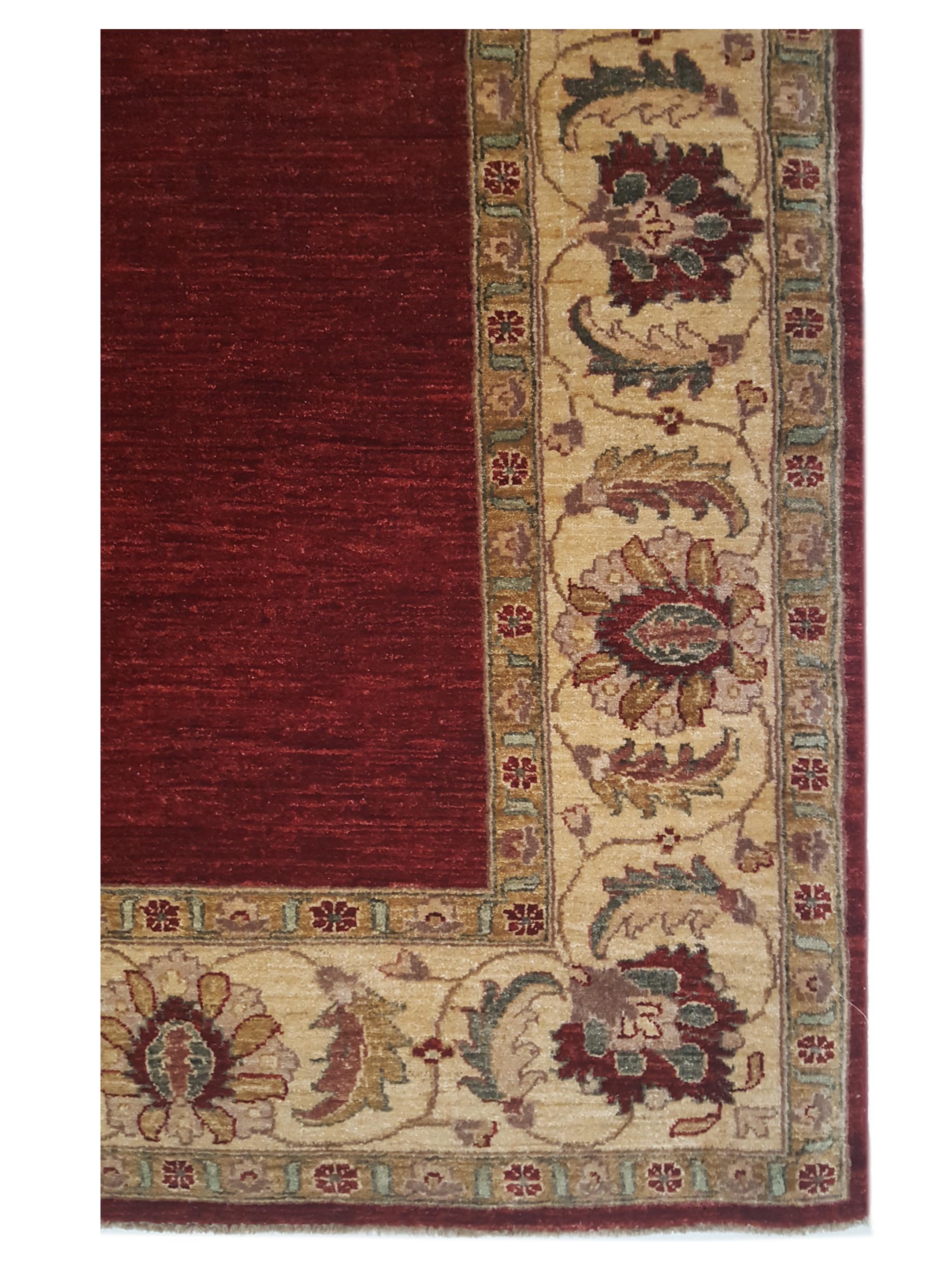 Peshawar Hand Knotted Burgundy 7x10 - Image 3 of 5