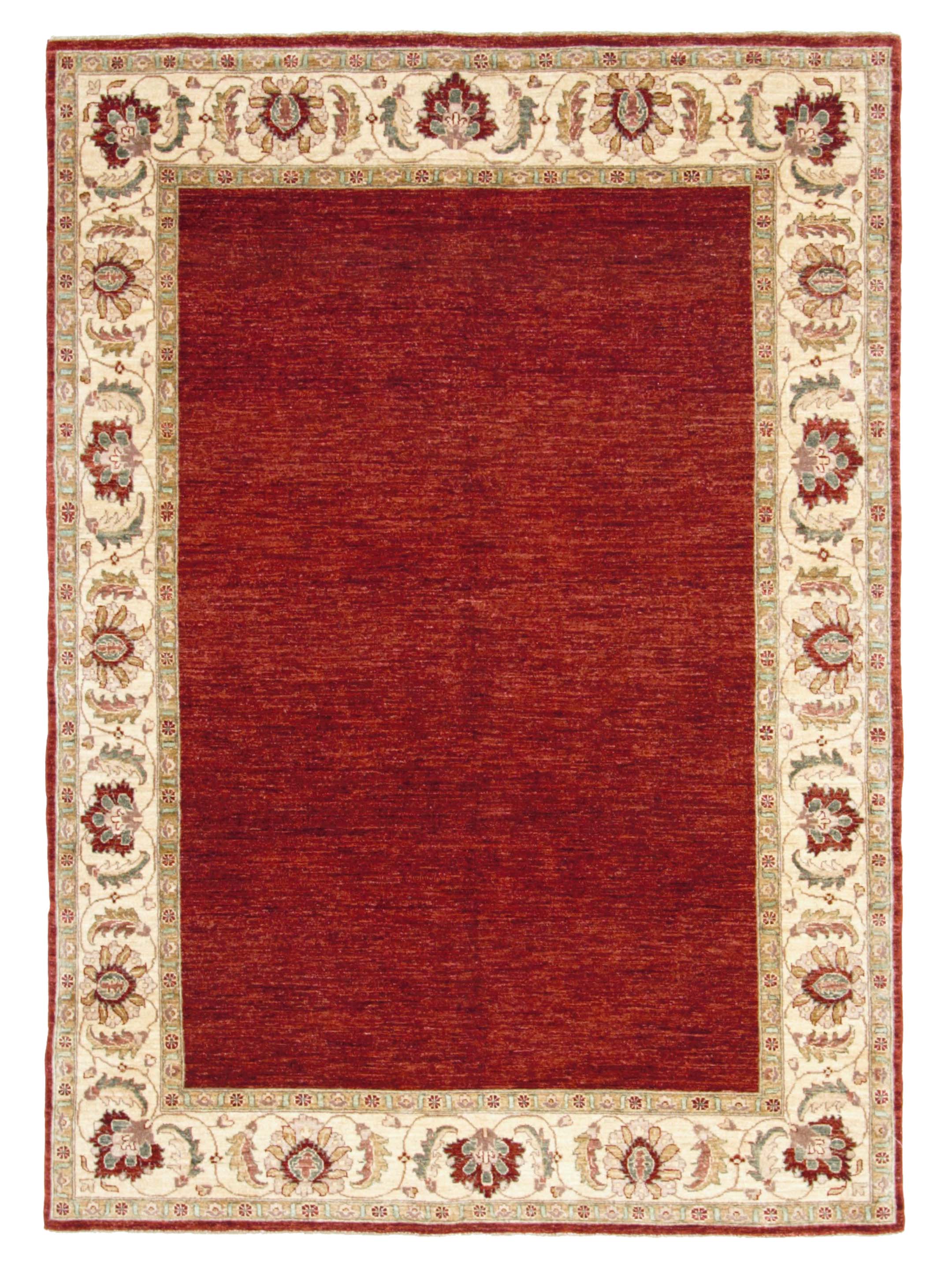 Peshawar Hand Knotted Burgundy 7x10