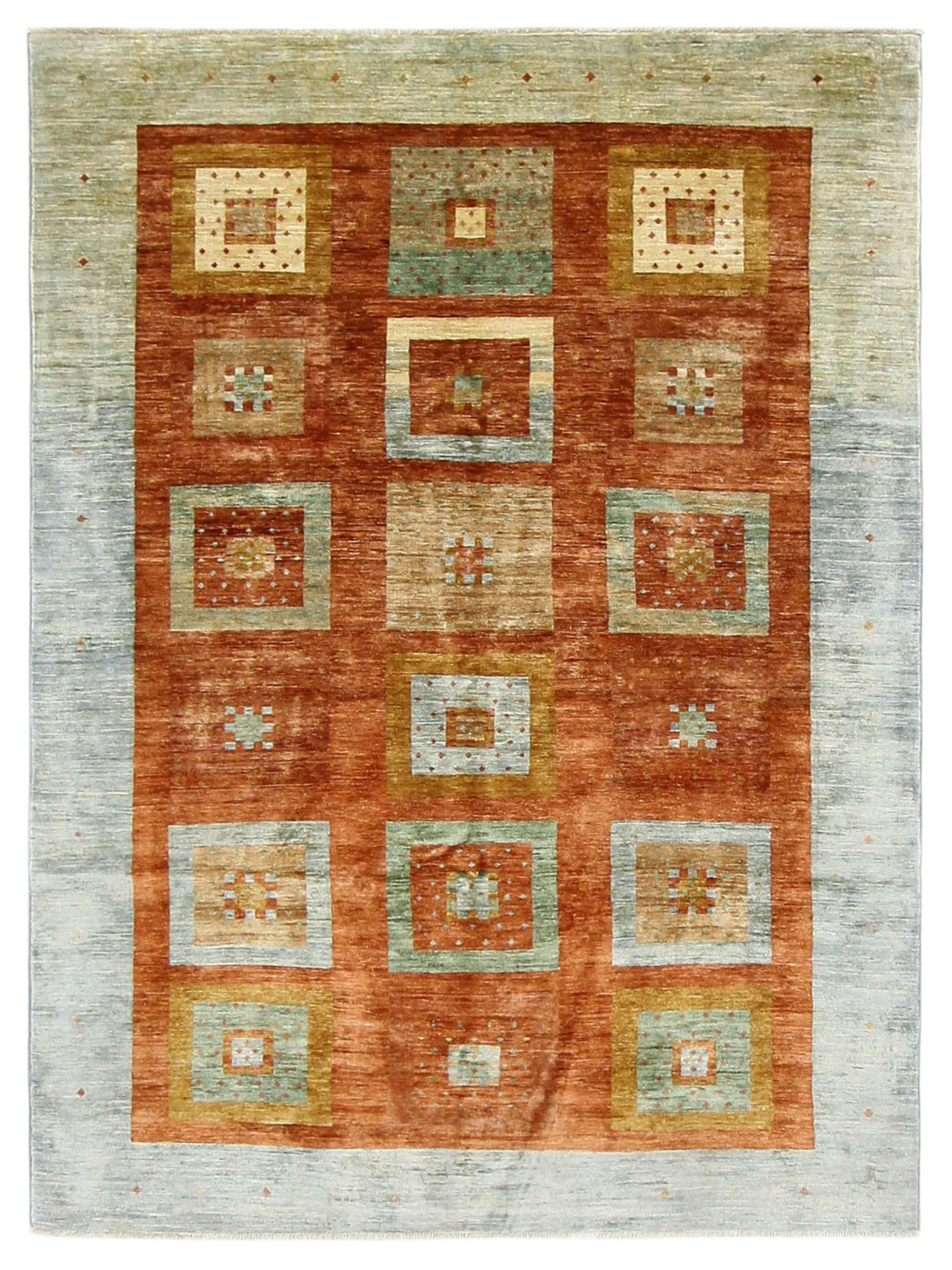 Gabbeh-Pk Hand Knotted Honeydew 6x10