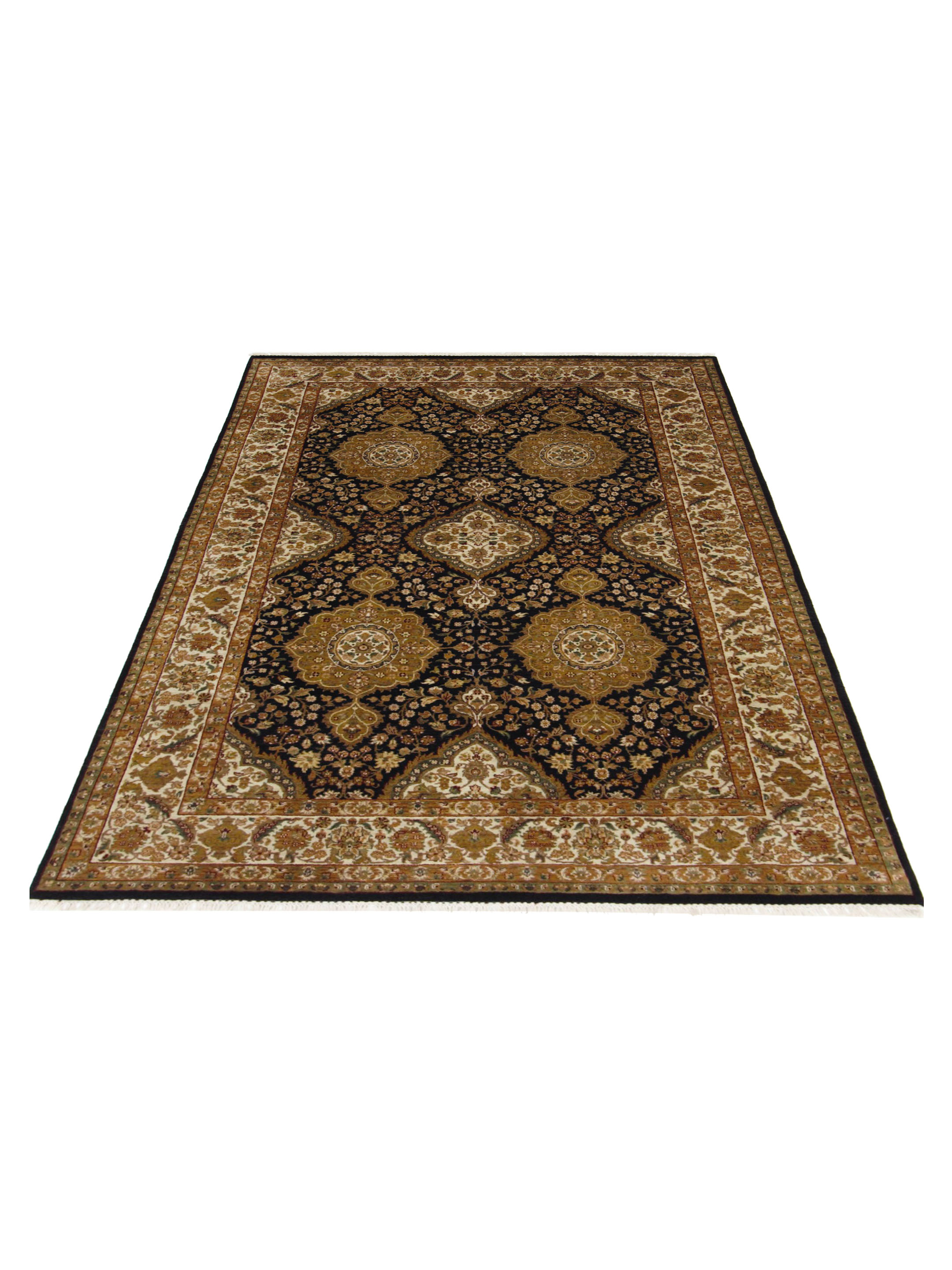 Jaipur Hand Knotted Black 6x9 - Image 2 of 5