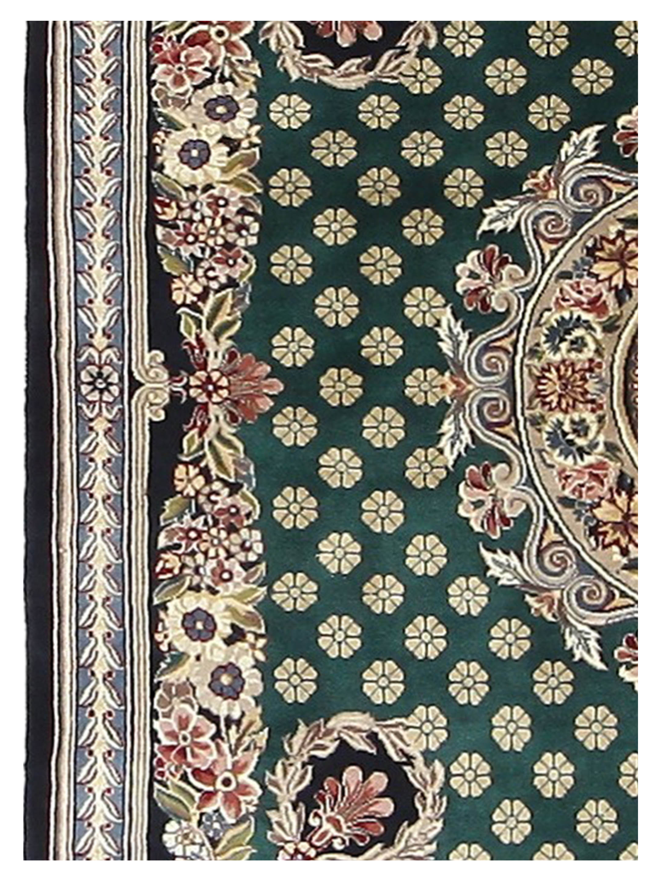 Classic Hand Knotted Green 4x6 - Image 4 of 5