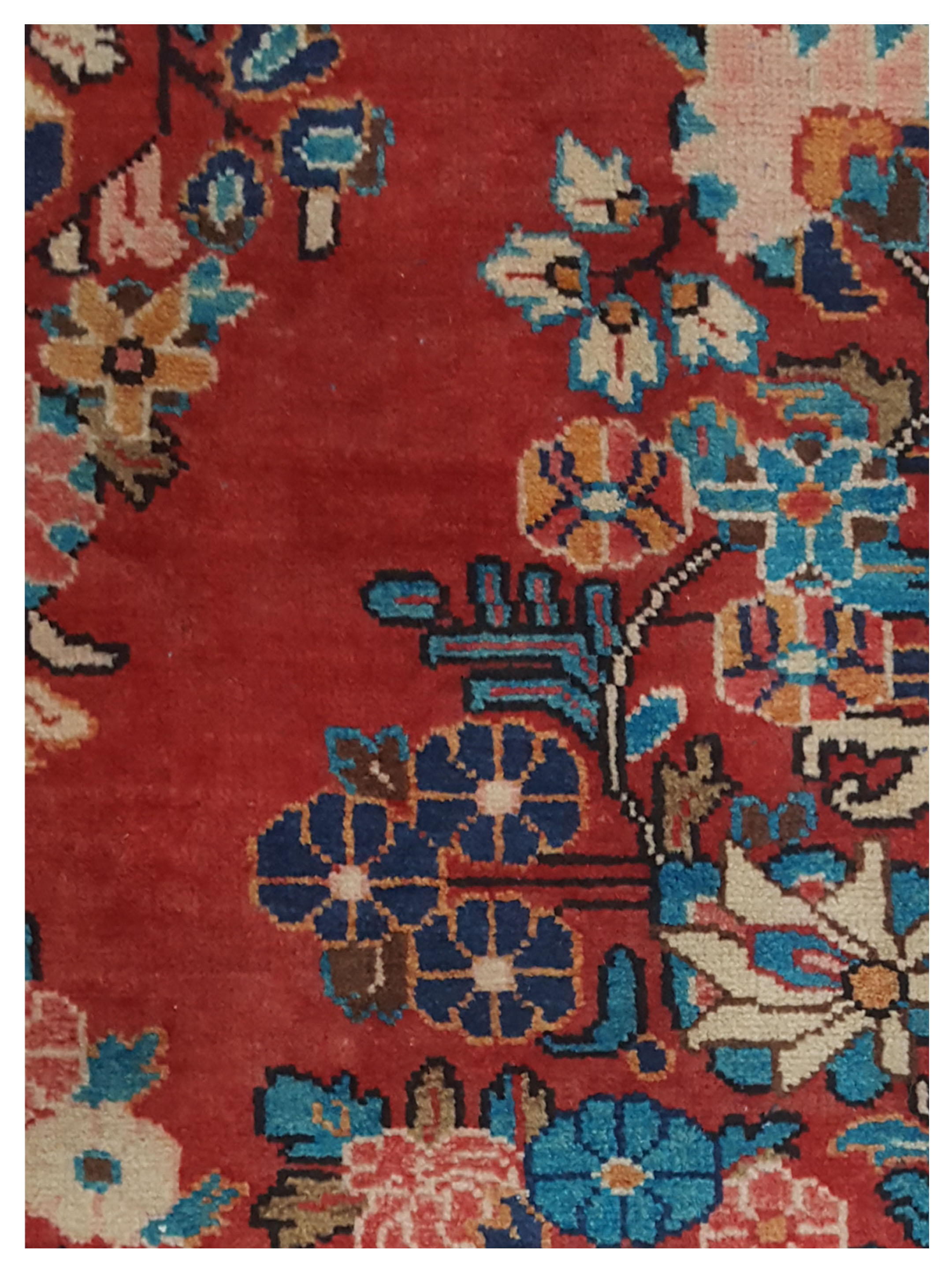 Mahal Hand Knotted Red 5x7 - Image 3 of 5