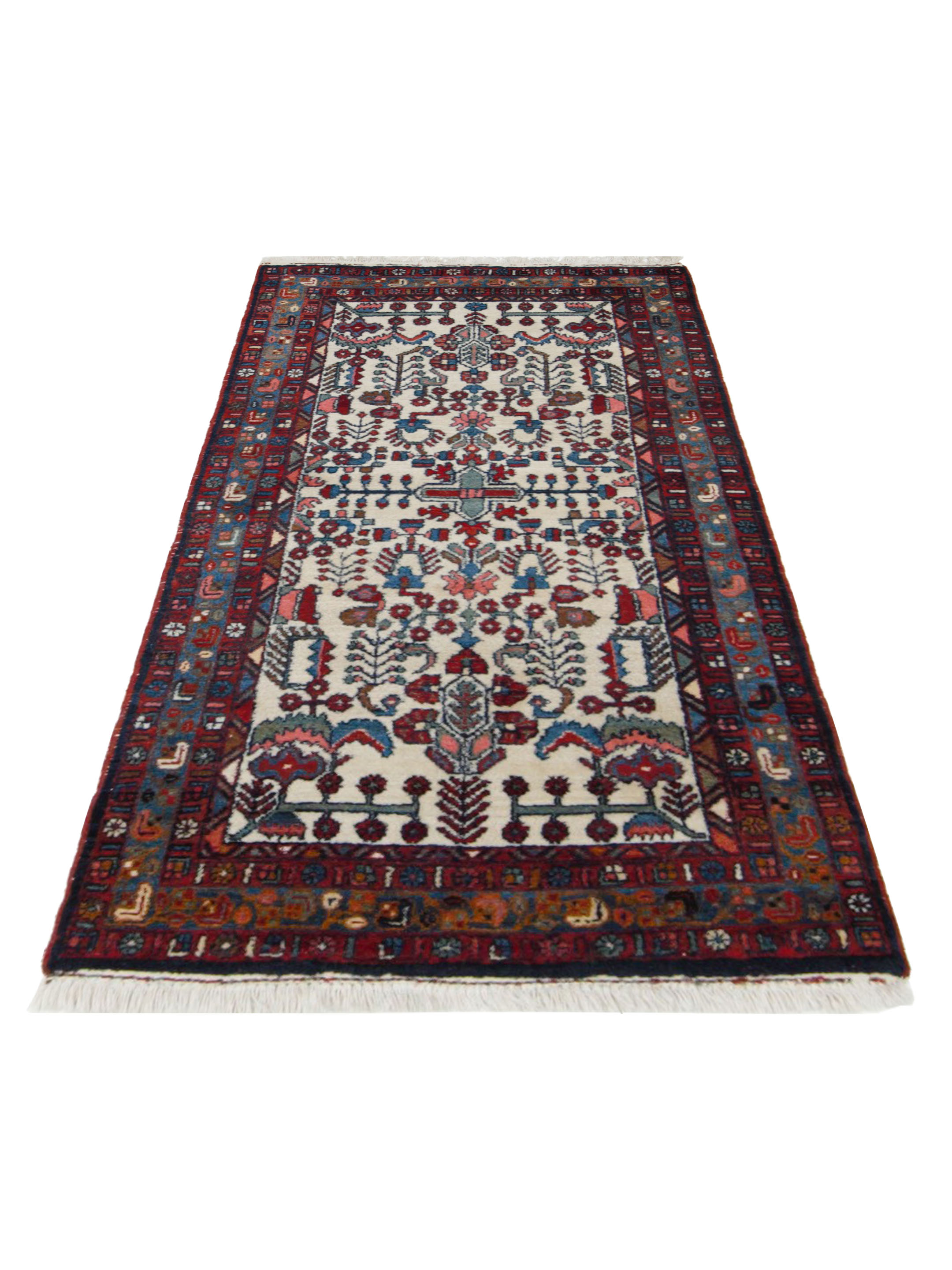 Hamadan Hand Knotted Red 3x6 - Image 2 of 5
