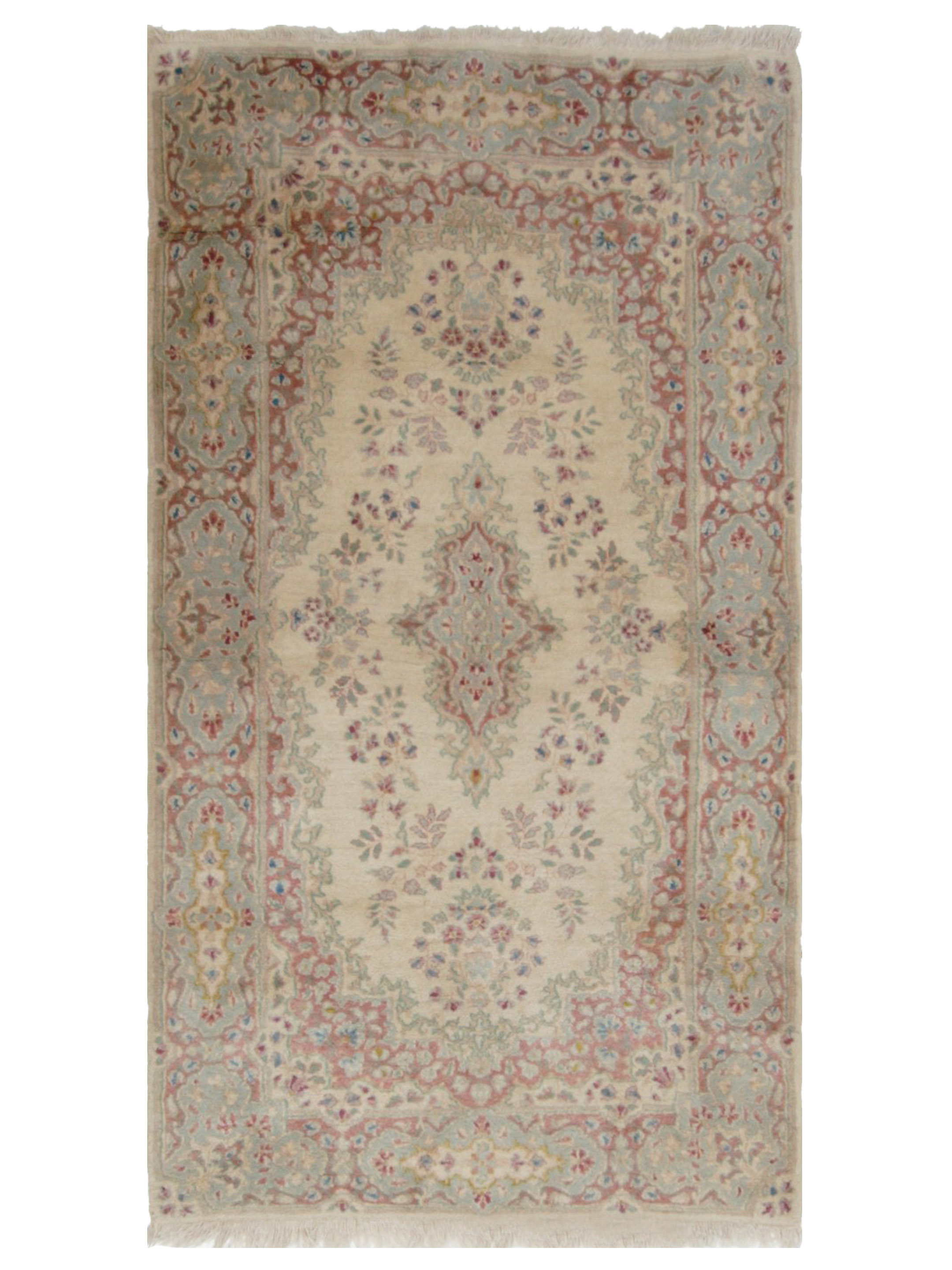 Kerman Hand Knotted Ivory 4x7