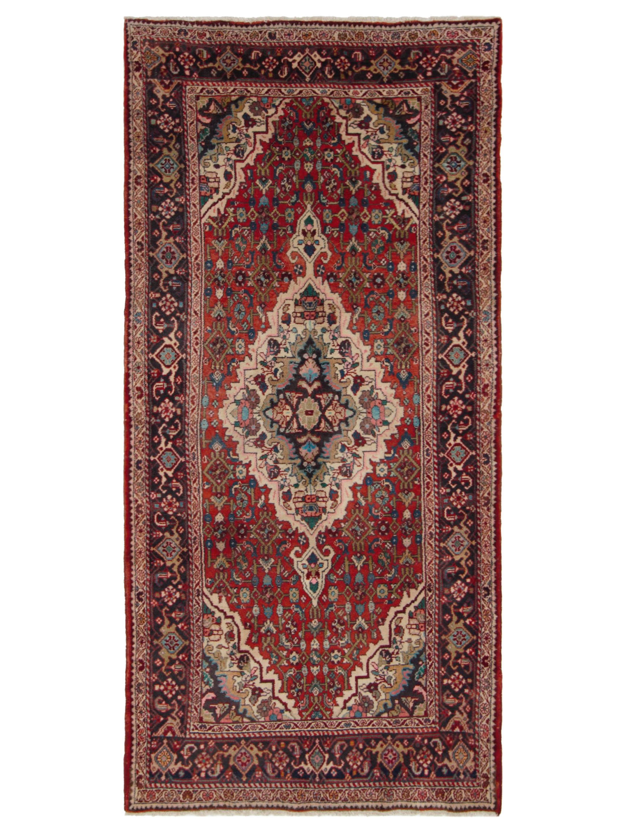 Hamadan Hand Knotted Ivory 5x10