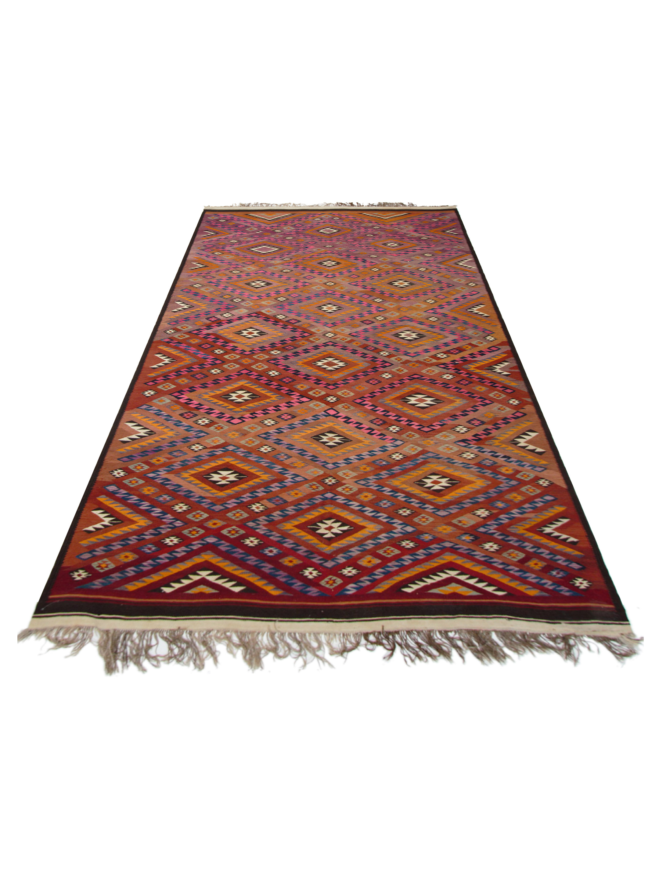 Kilim Hand Woven Rust 8x17 - Image 2 of 5