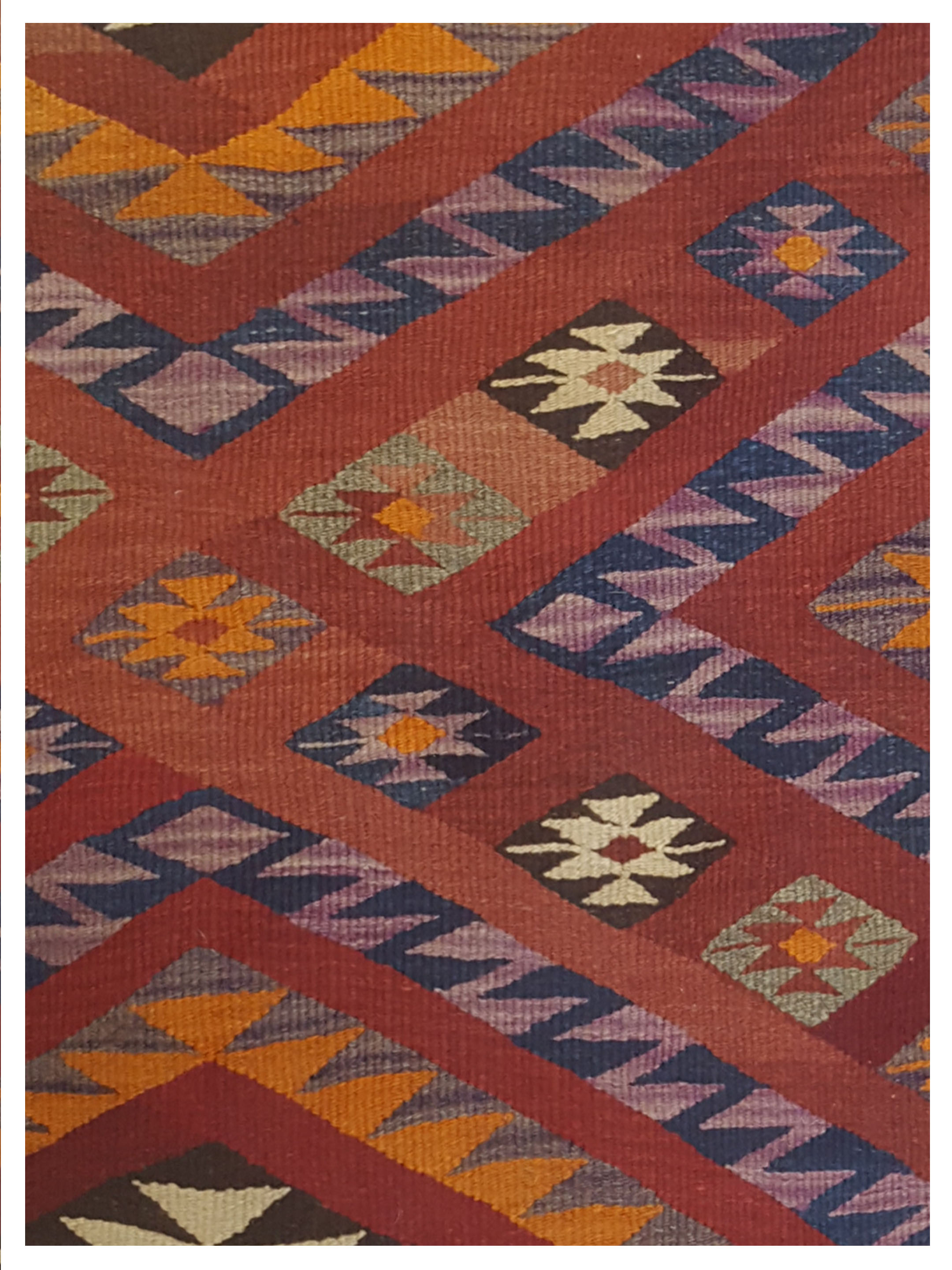 Kilim Hand Woven Rust 8x17 - Image 3 of 5