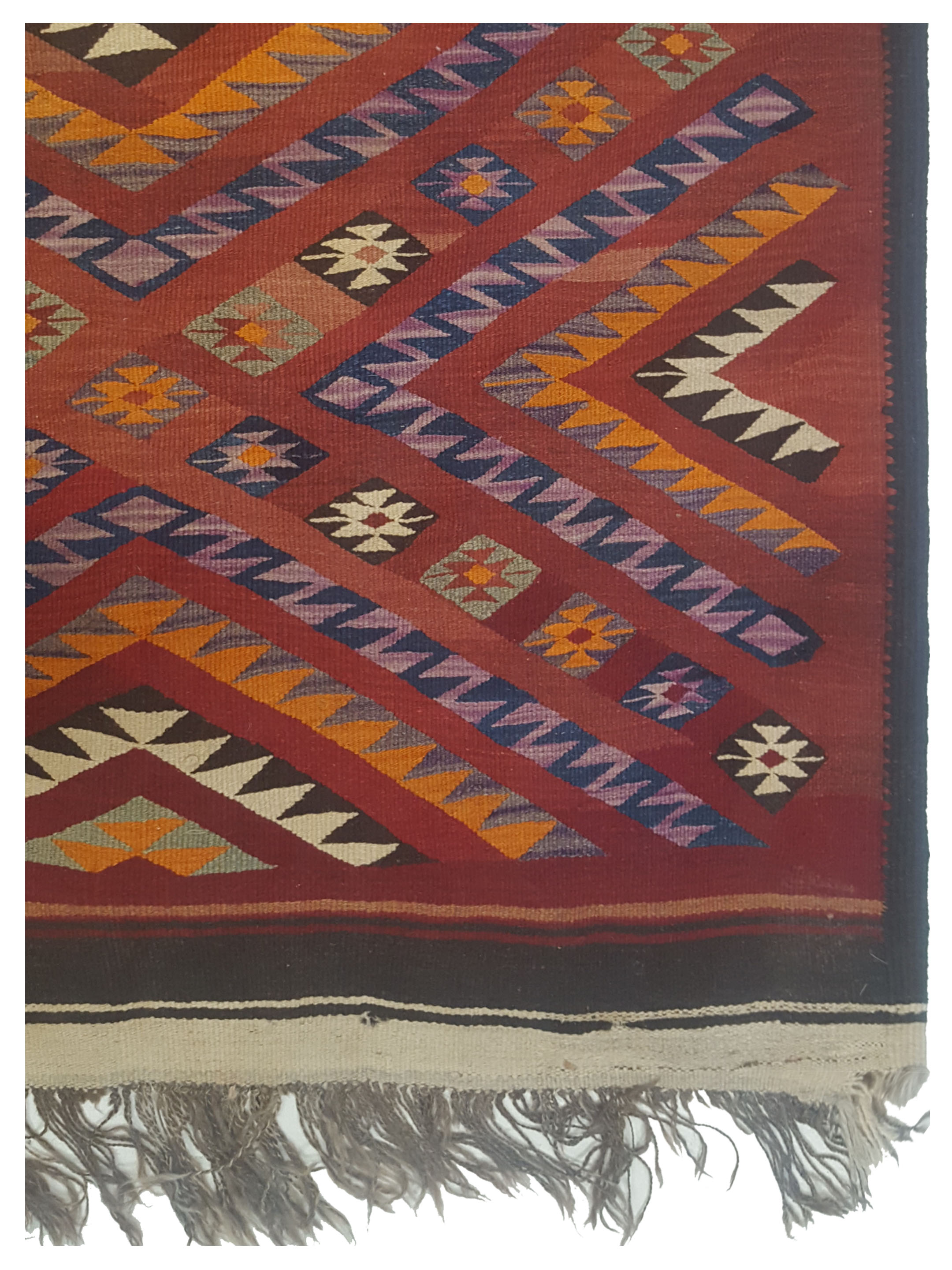 Kilim Hand Woven Rust 8x17 - Image 4 of 5