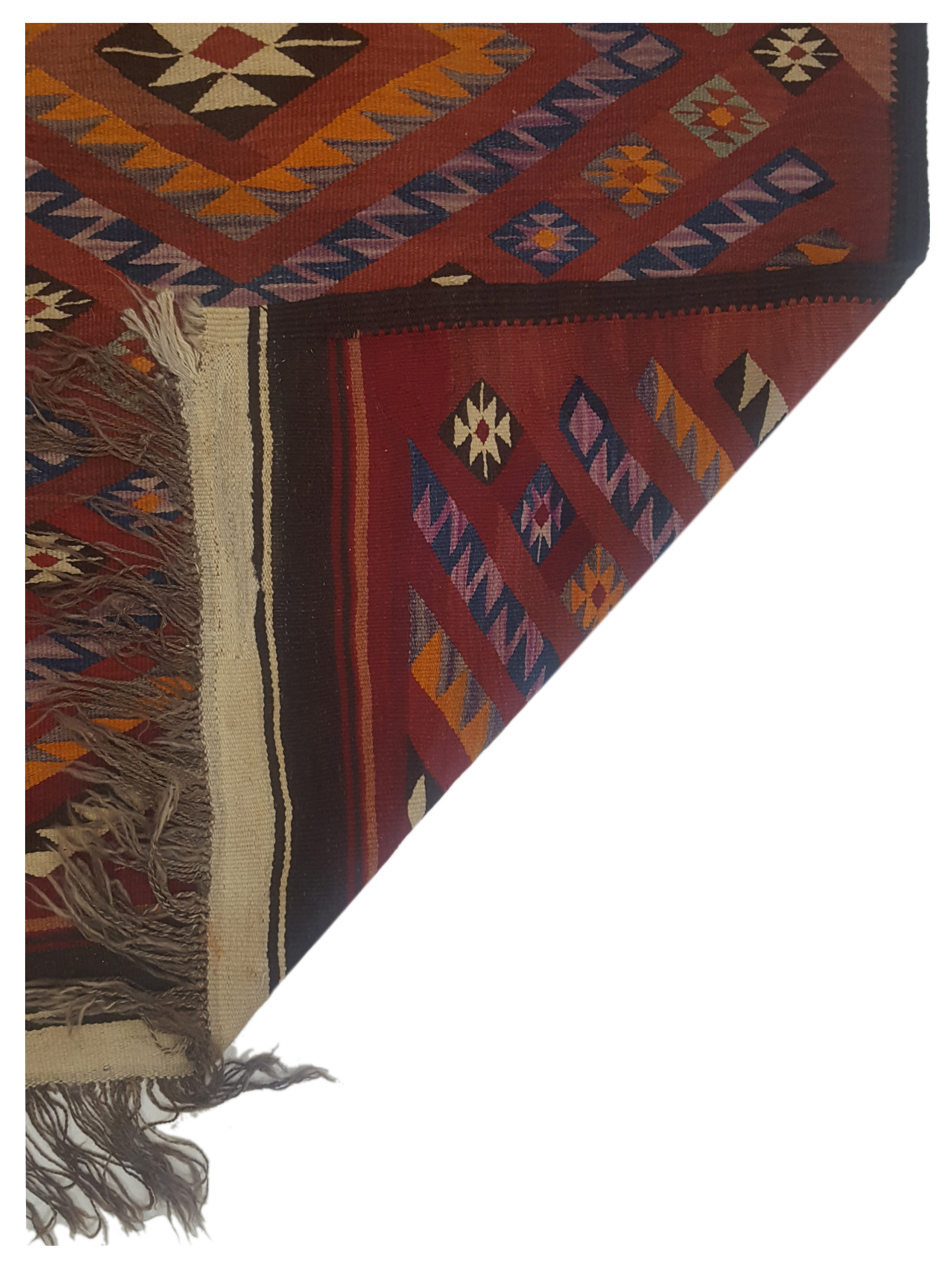 Kilim Hand Woven Rust 8x17 - Image 5 of 5