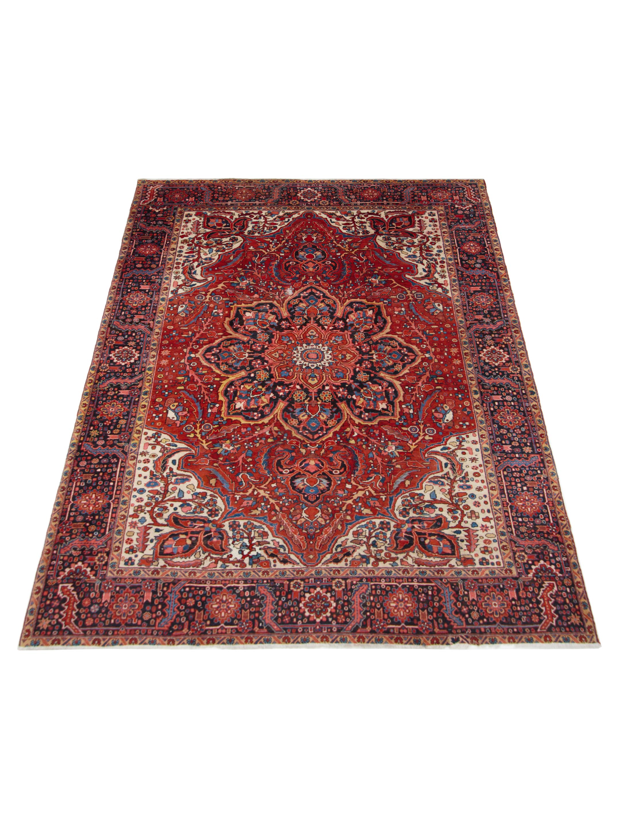 Heriz Hand Knotted Red 9x13 - Image 2 of 5