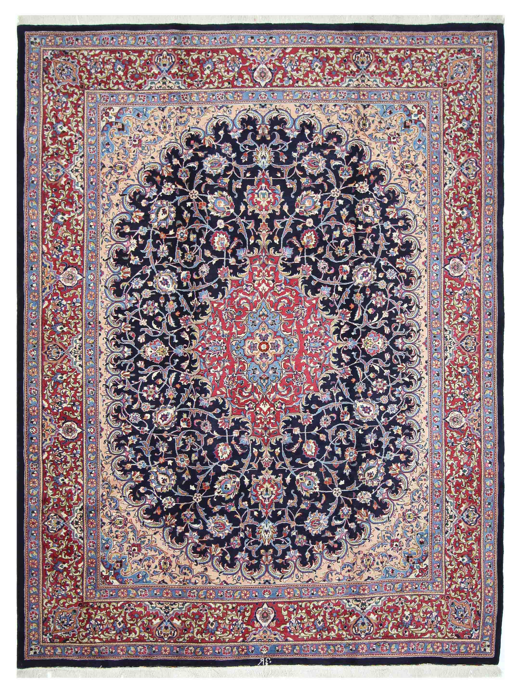 Mashad Kafie Hand Knotted Blue 10x13