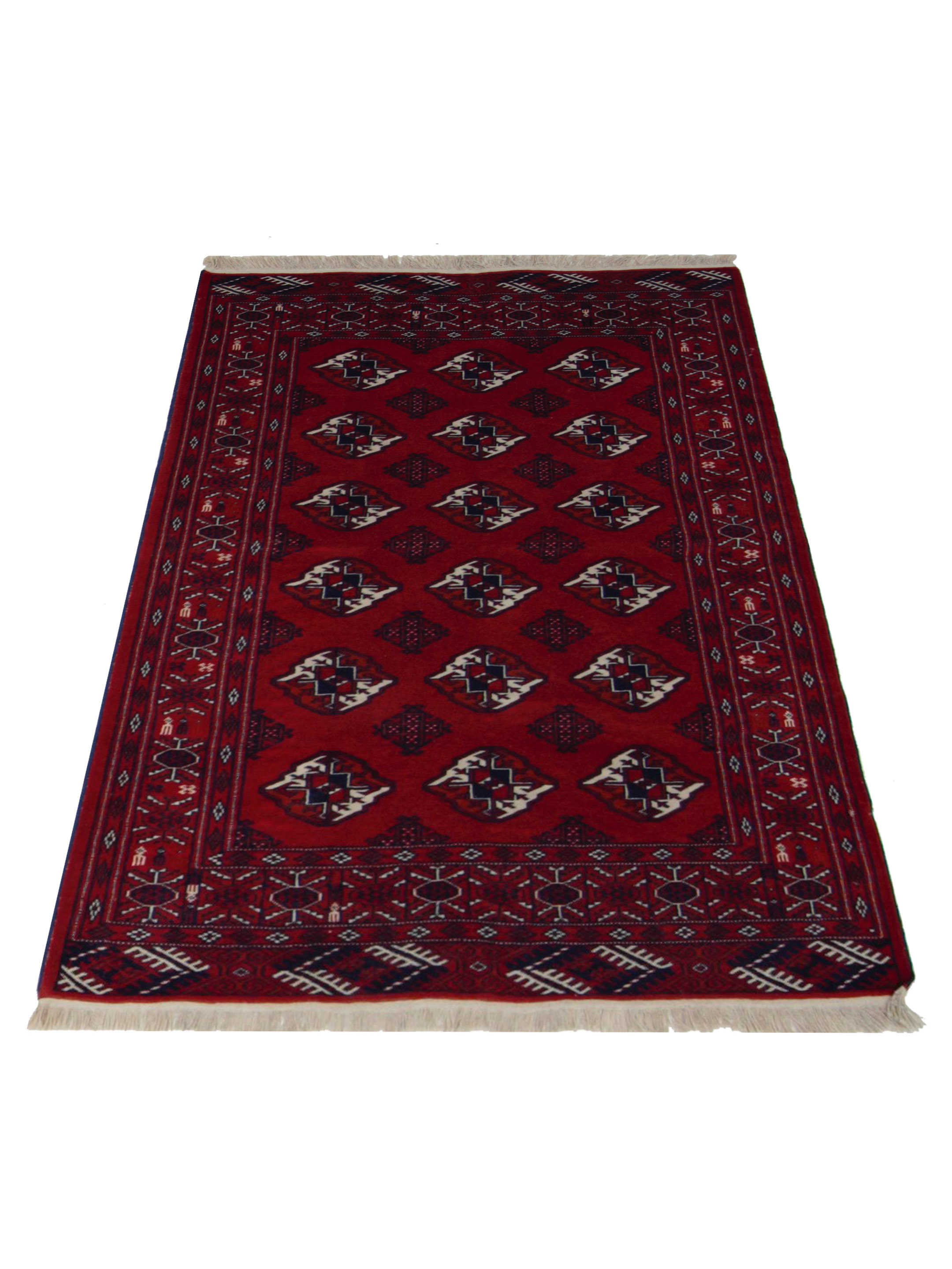 Turkaman Hand Knotted Red 4x6 - Image 2 of 5