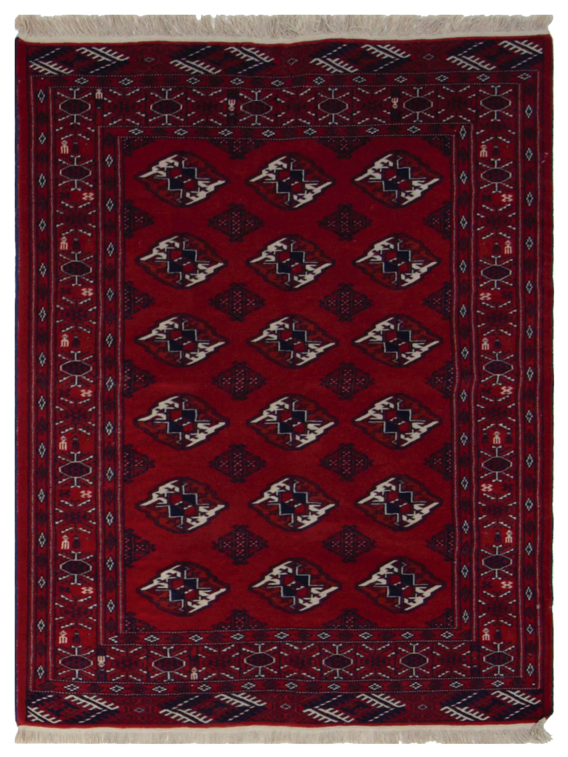 Turkaman Hand Knotted Red 4x6