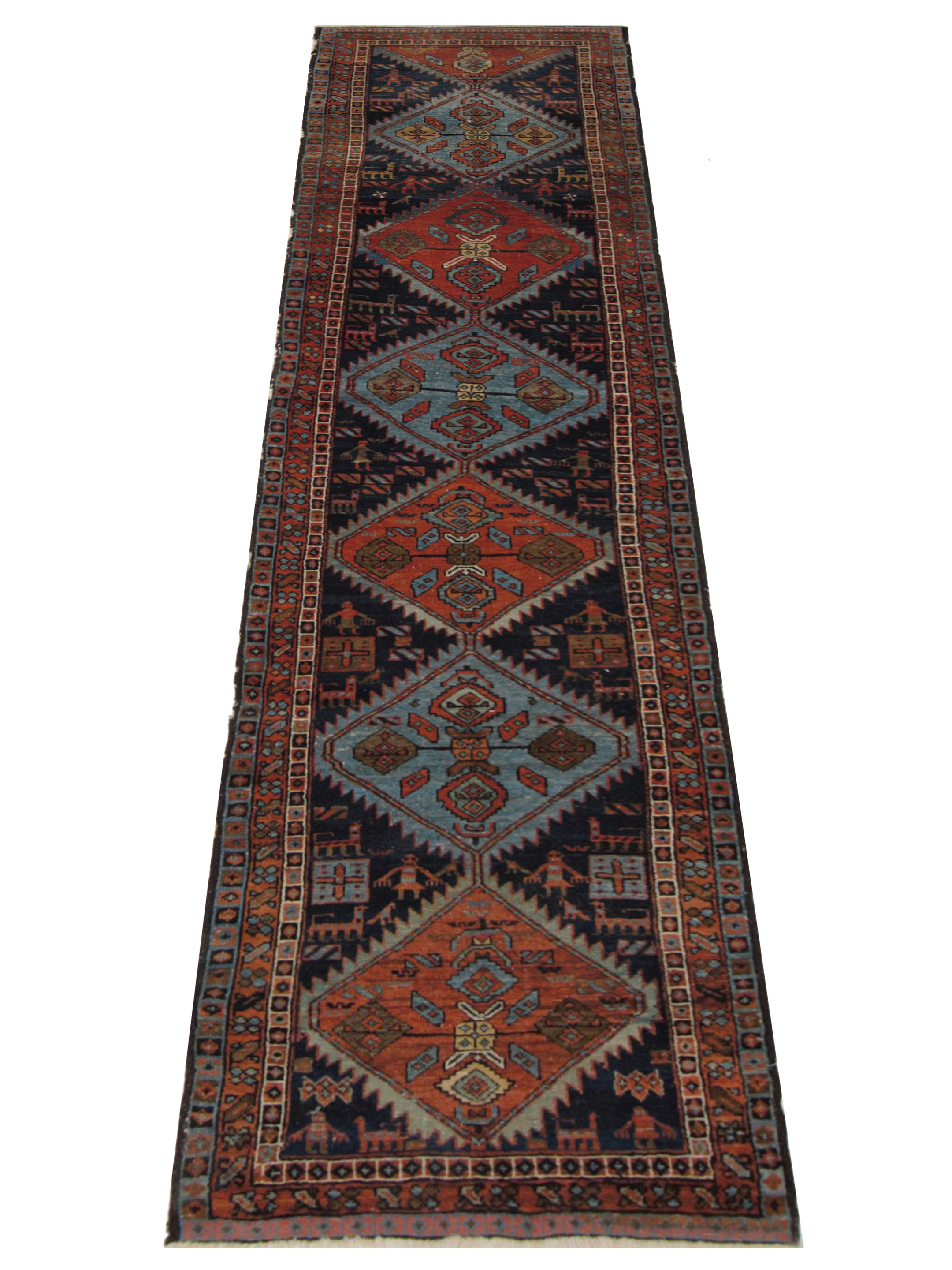 Antique Heriz Navy 3x12 - Image 2 of 5