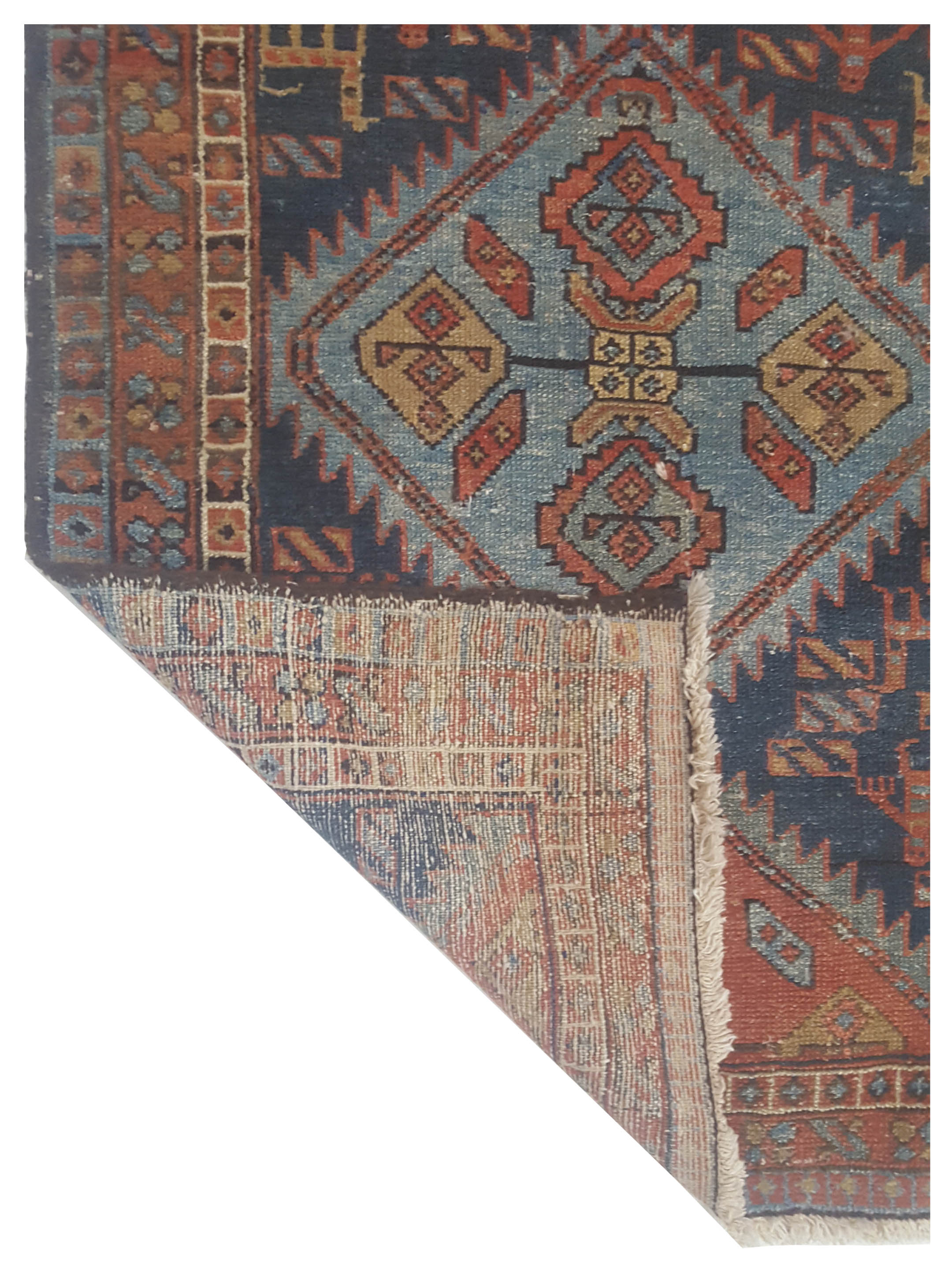 Antique Heriz Navy 3x12 - Image 5 of 5
