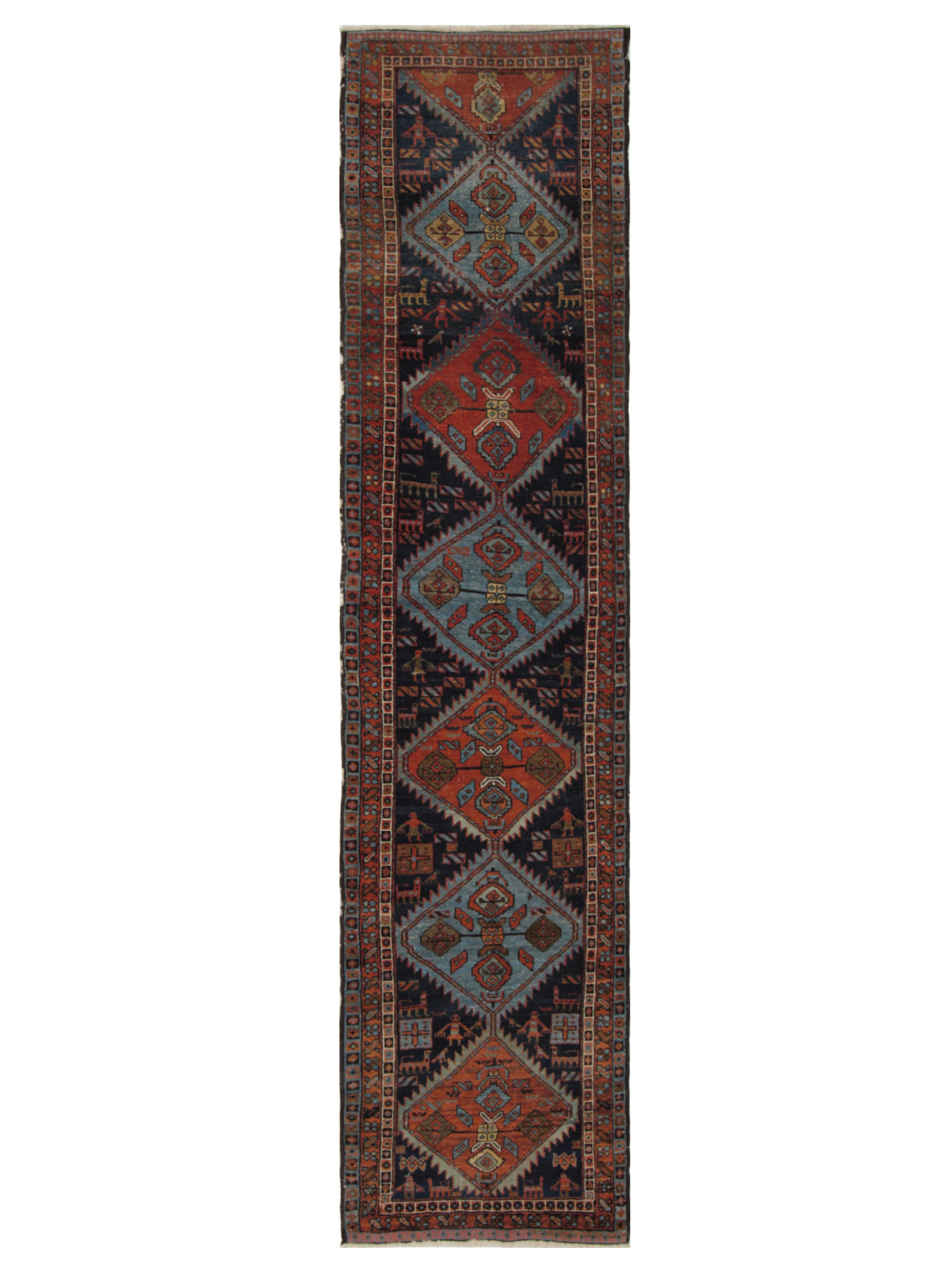 Antique Heriz Navy 3x12