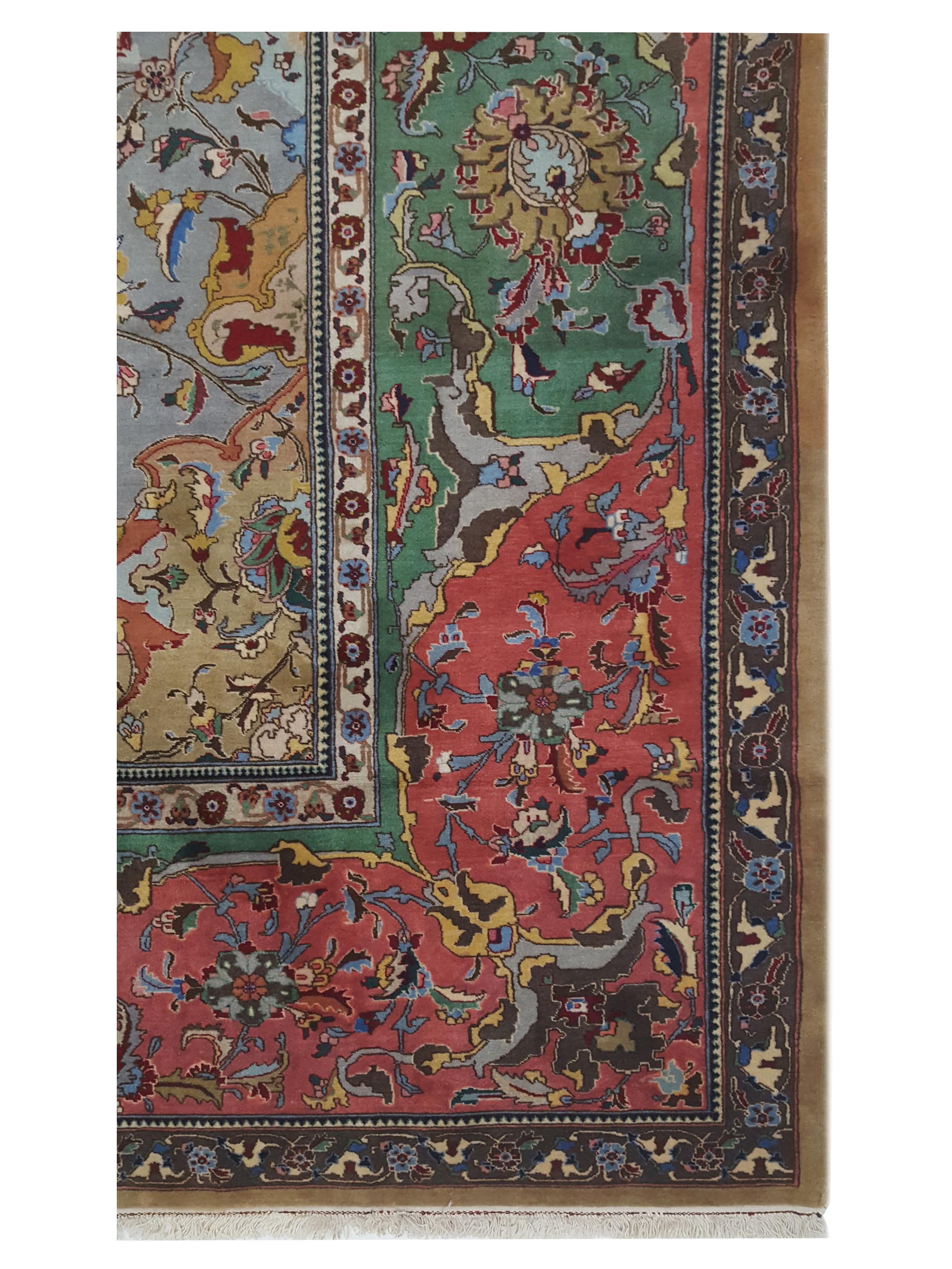 Tabriz Hand Knotted Lime 11x18 - Image 3 of 5