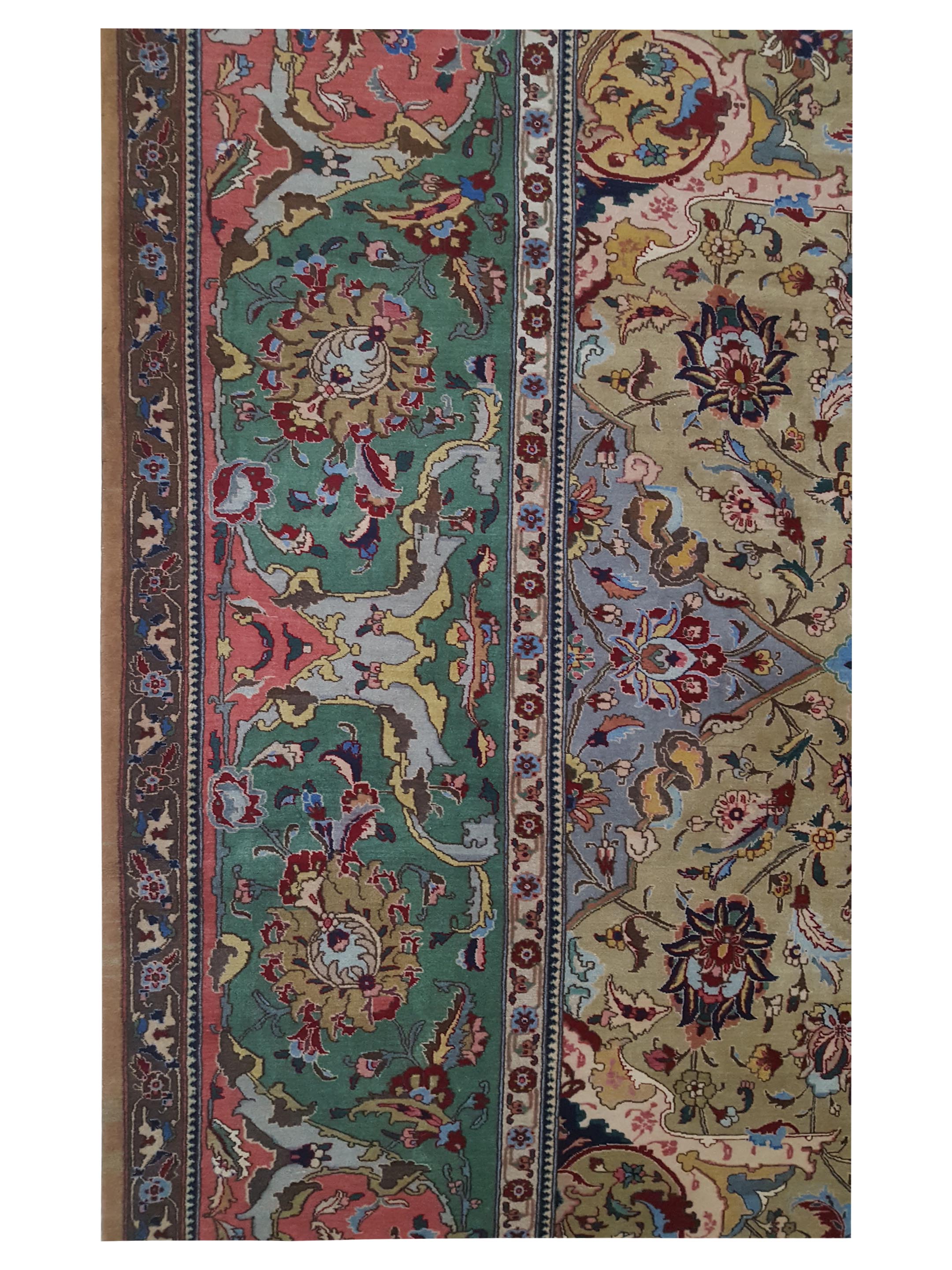 Tabriz Hand Knotted Lime 11x18 - Image 4 of 5