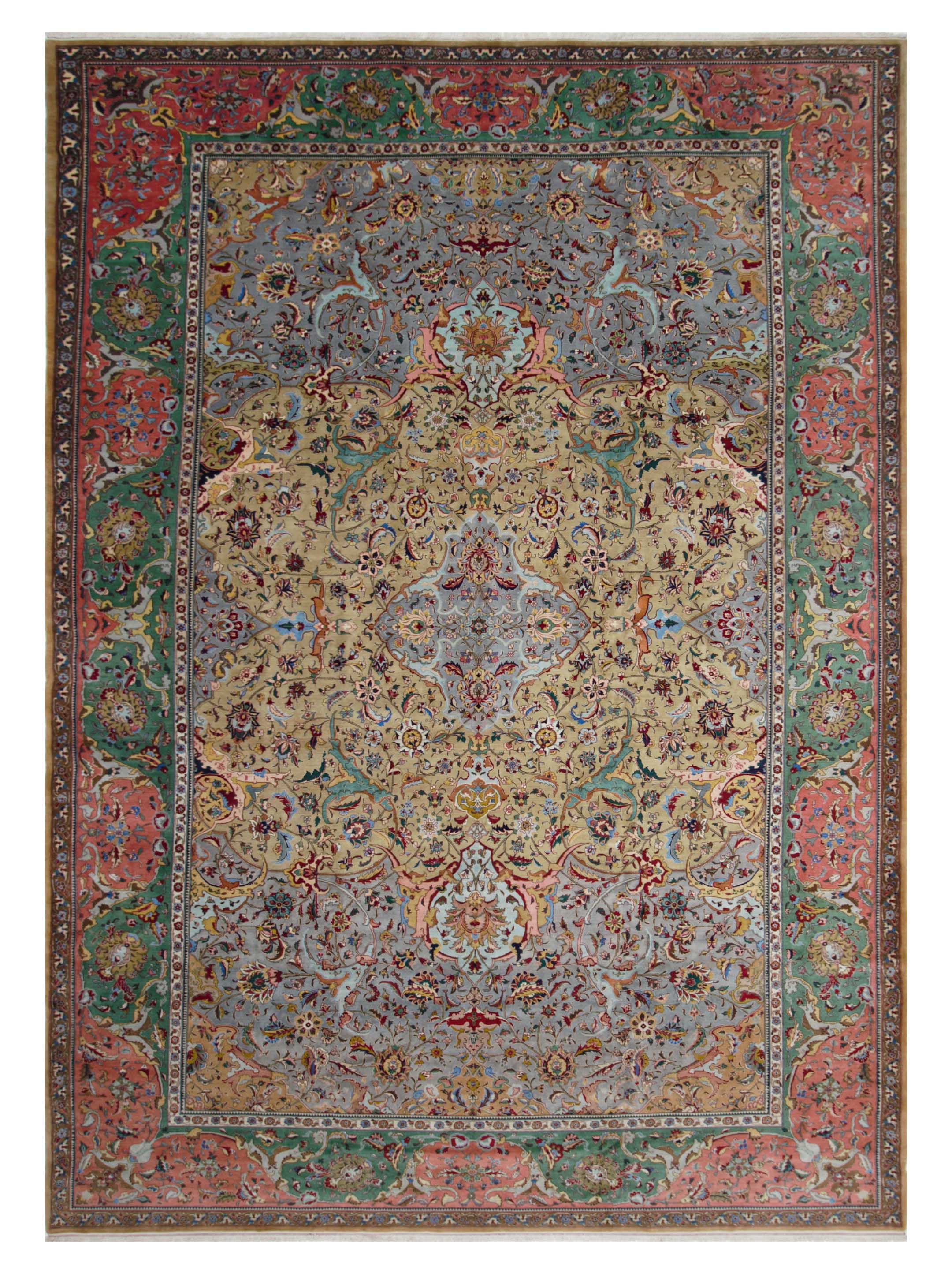 Tabriz Hand Knotted Lime 11x18