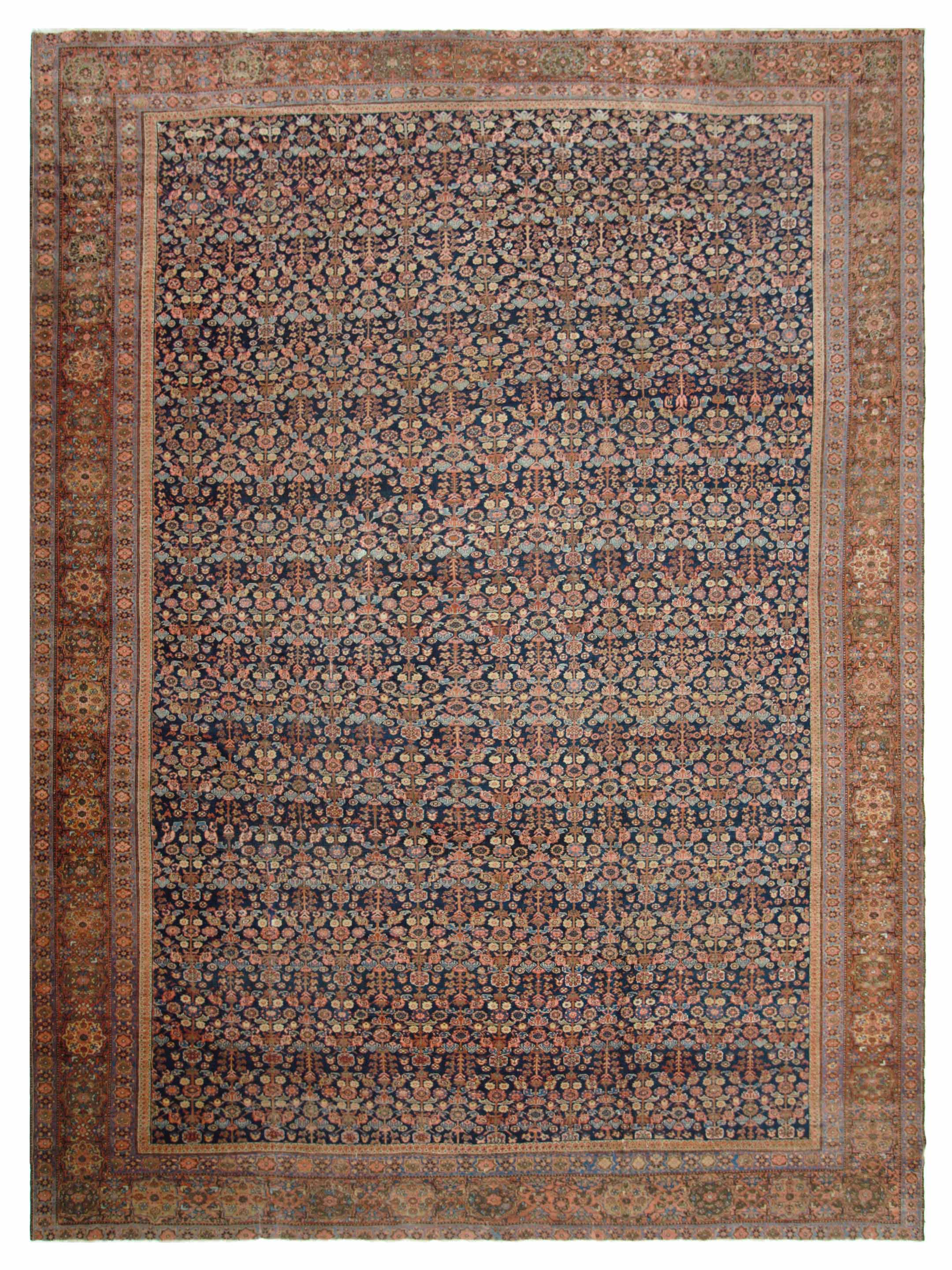 Antique Sultanabad Navy 14x17