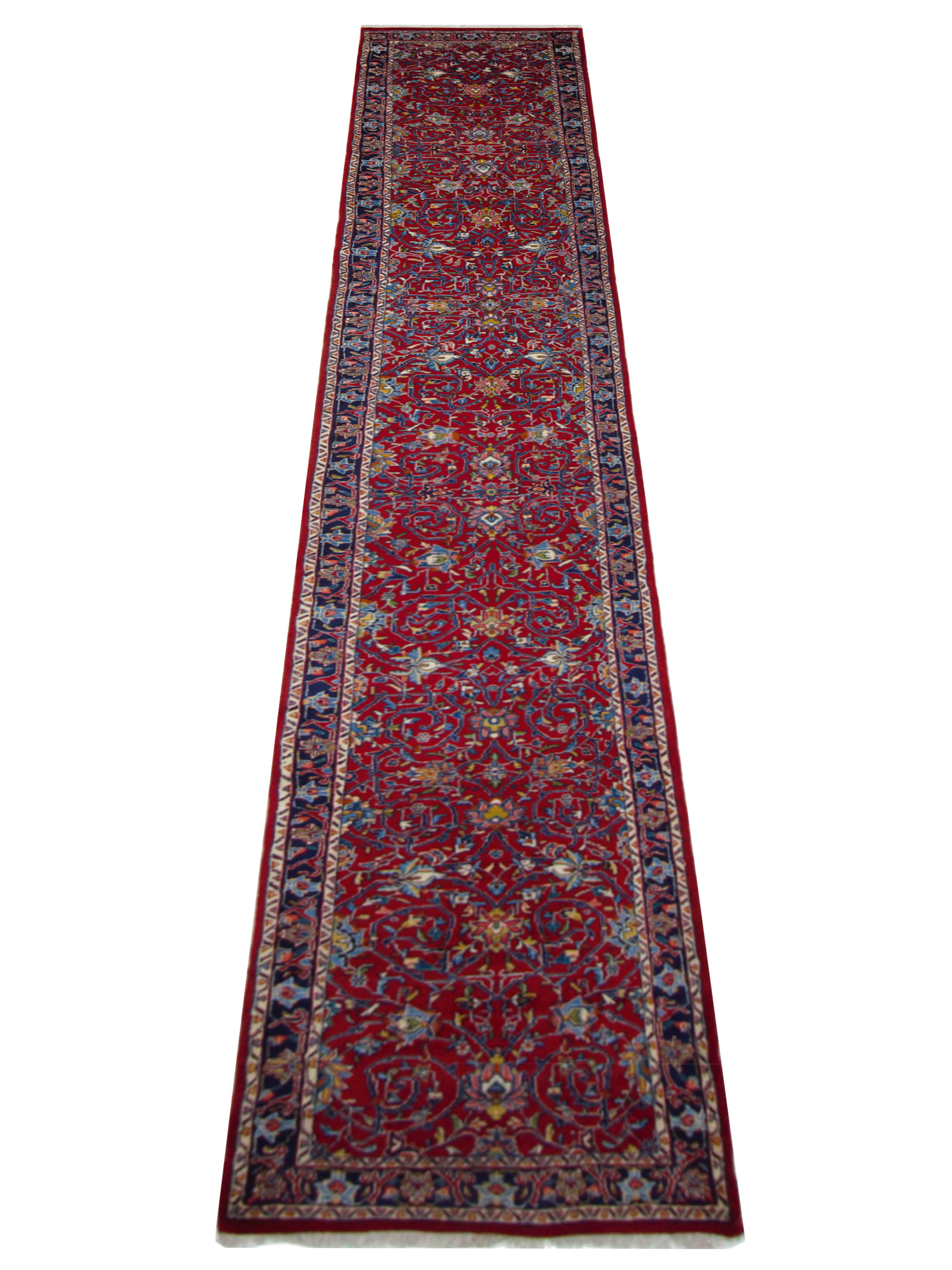 Sarouk Hand Knotted Red 3x17 - Image 2 of 5