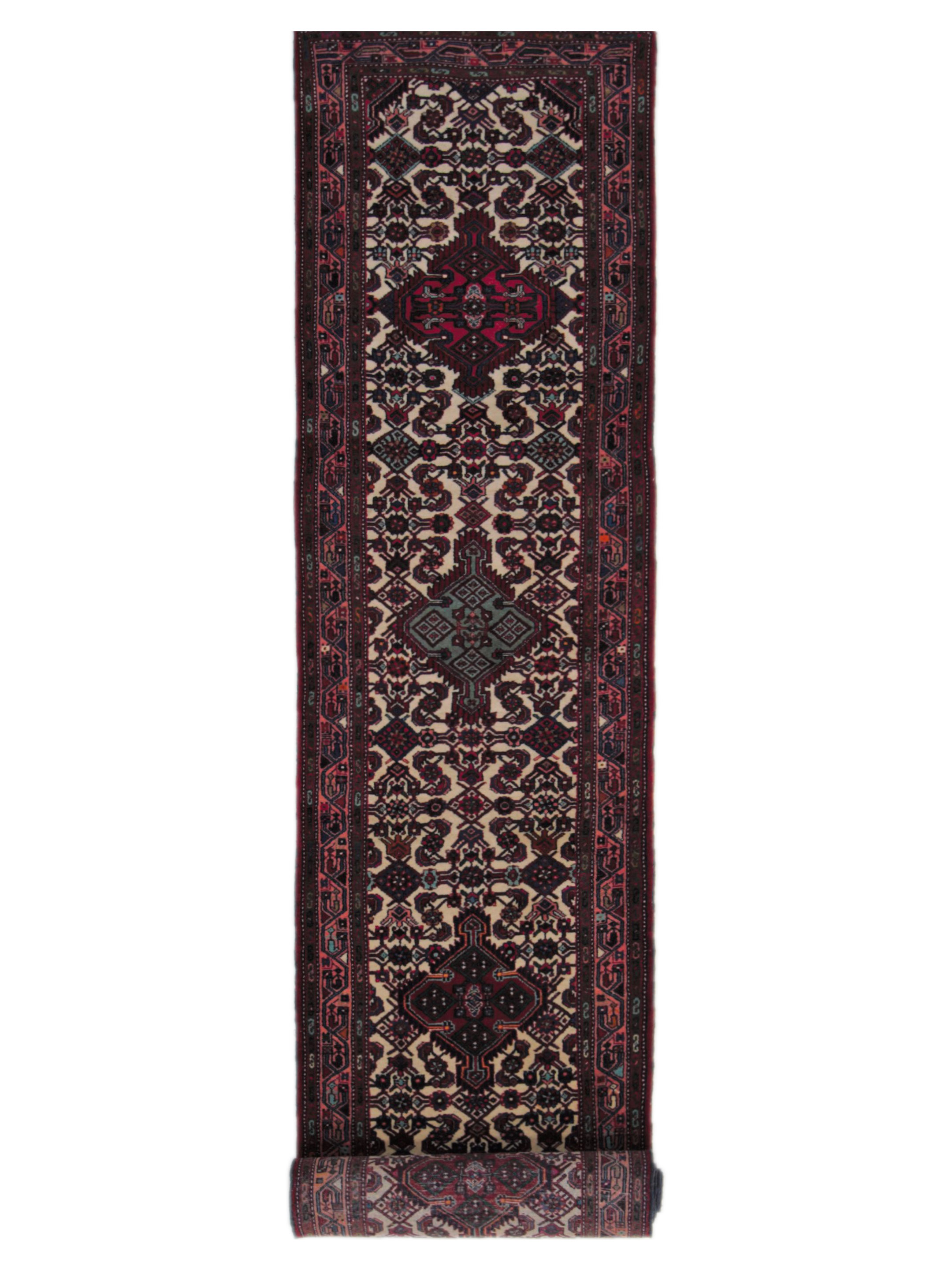Hamadan Hand Knotted Red 3x19